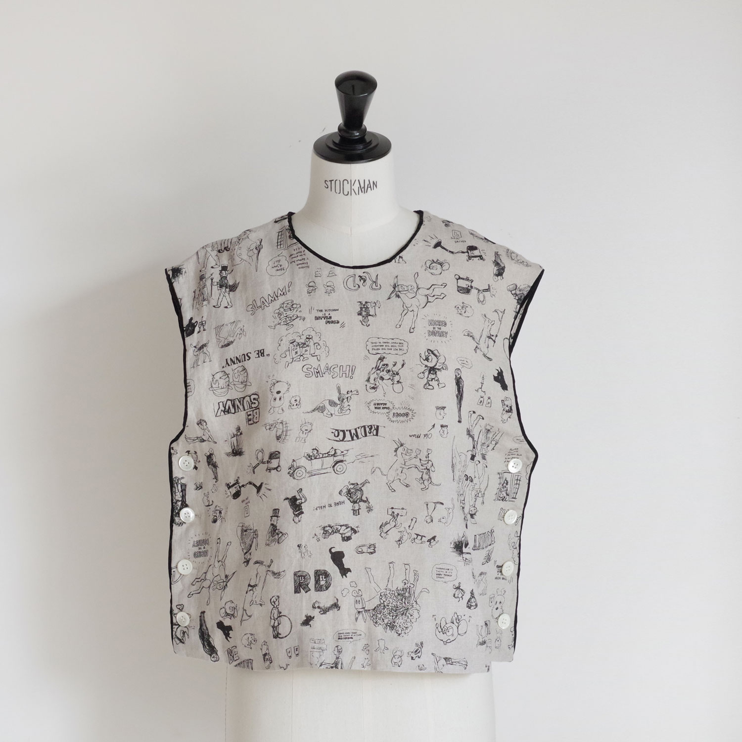 R&D.M.Co- ������ɥޥ󥺥ơ��顼 : GRAFFITI TRIMING BUTTON BIB �٥��� 