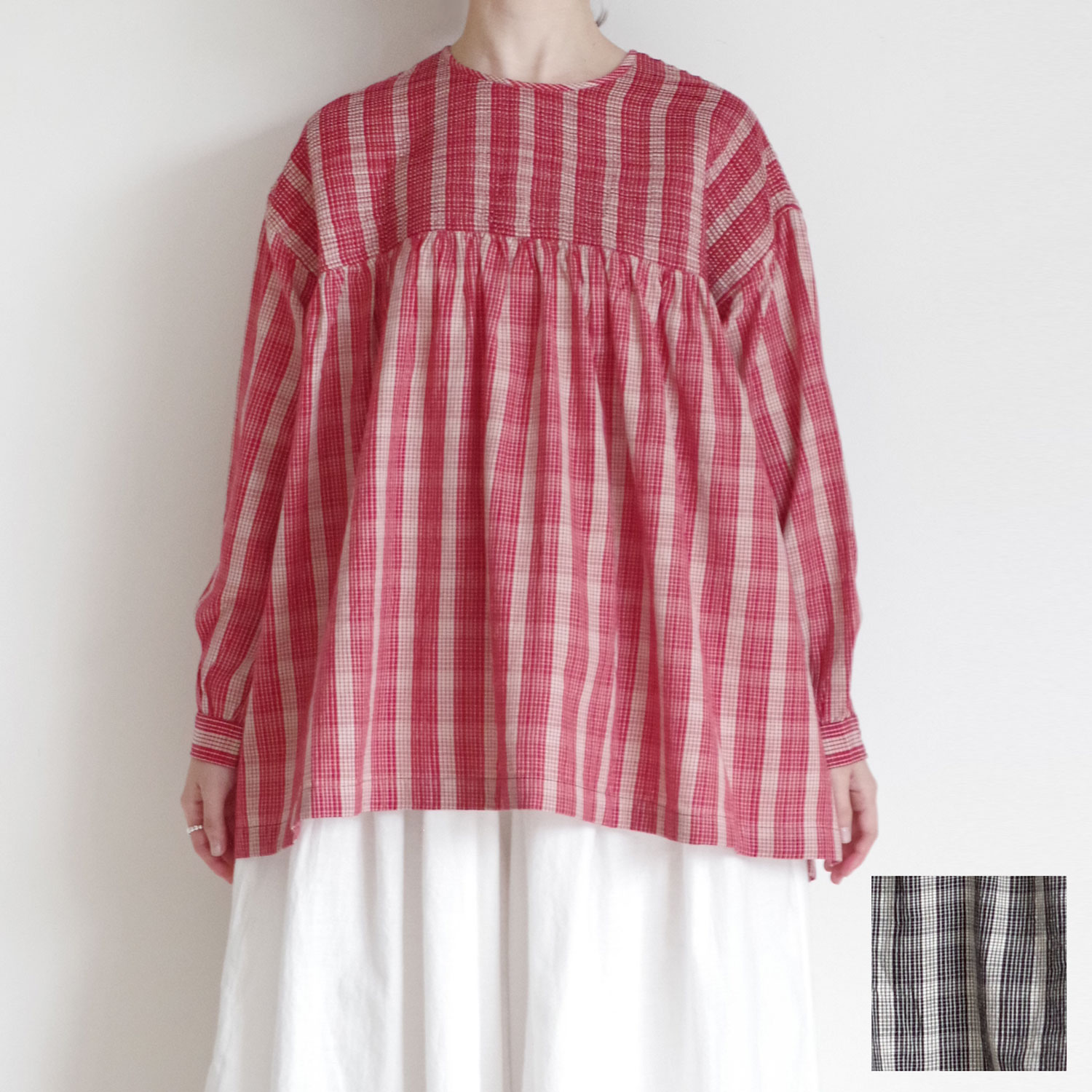 maison de soil �᥾��ɥ����� : BACK OPENING PULLOVER WITH MINI PINTUCK �֥饦��