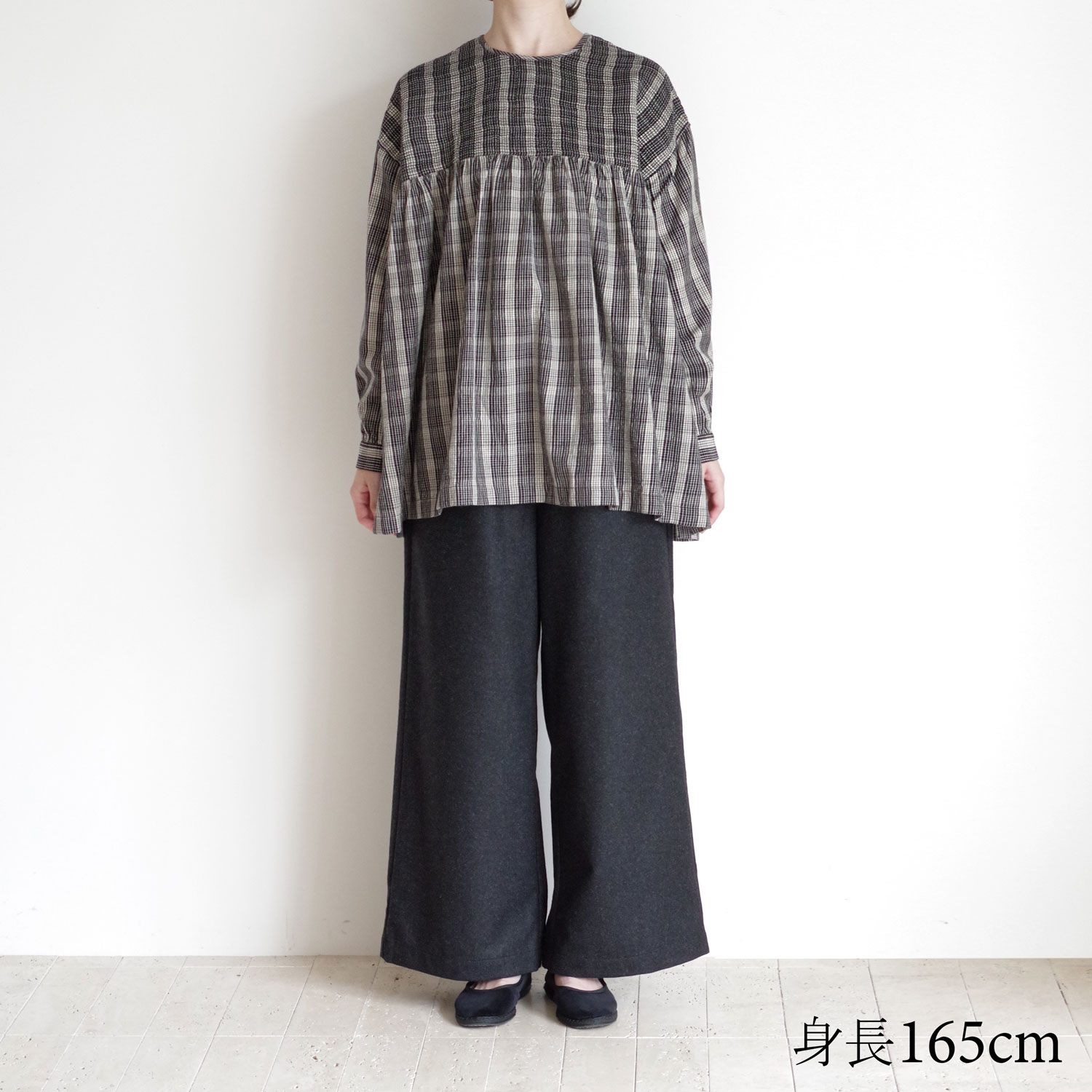 maison de soil �᥾��ɥ����� : BACK OPENING PULLOVER WITH MINI PINTUCK �֥饦��