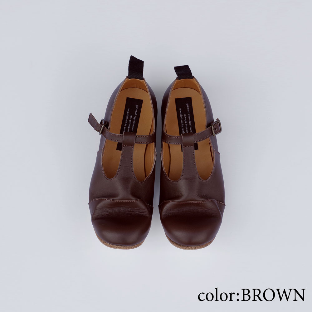 GARMENT REPRODUCTION OF WORKERS : FARMERS SHOES T-STRAP Tȥåץ塼ʸ򴹲ġ