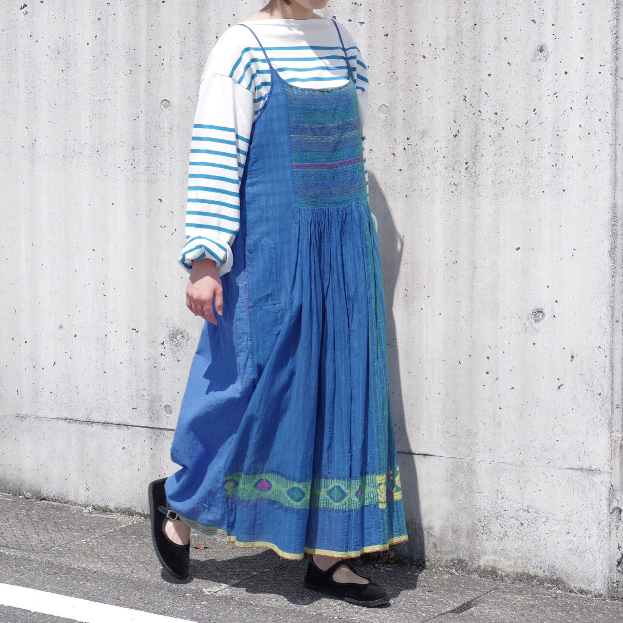 injiri インジリ　CAMISOLE DRESS ワンピース injiri インジリ : Jodhpur-121 ミシンステッチキャミソール