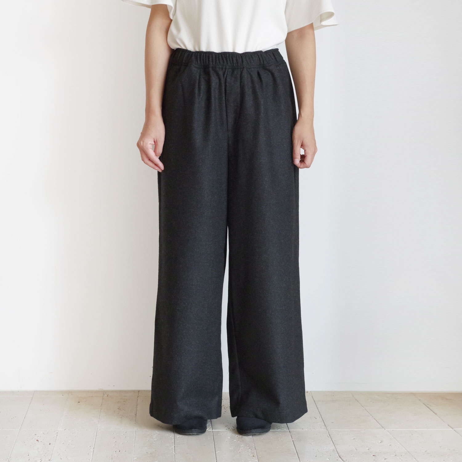maison de soil ᥾ɥ : WOOL FLANNEL EASY WIDE PANTS 磻ɥѥ