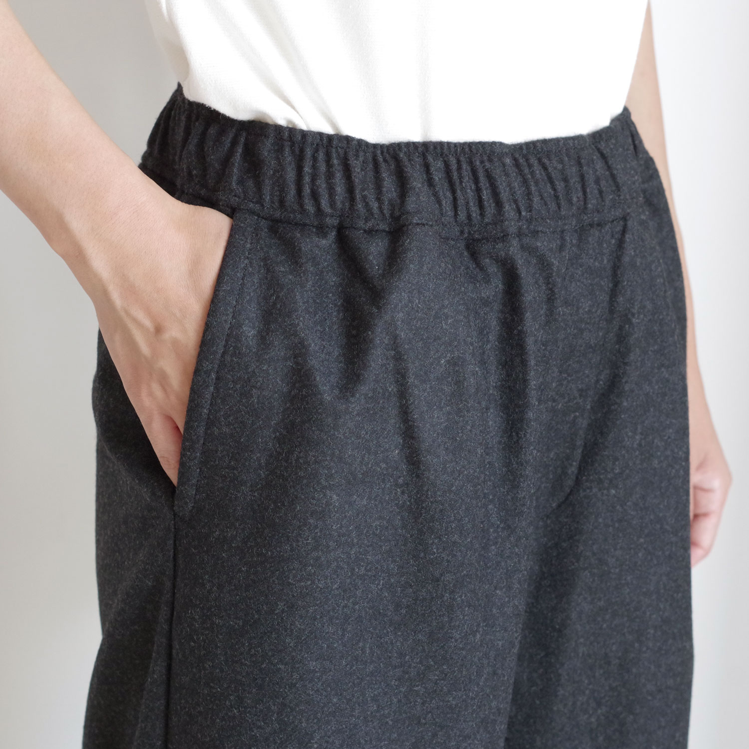 maison de soil ᥾ɥ : WOOL FLANNEL EASY WIDE PANTS 磻ɥѥ