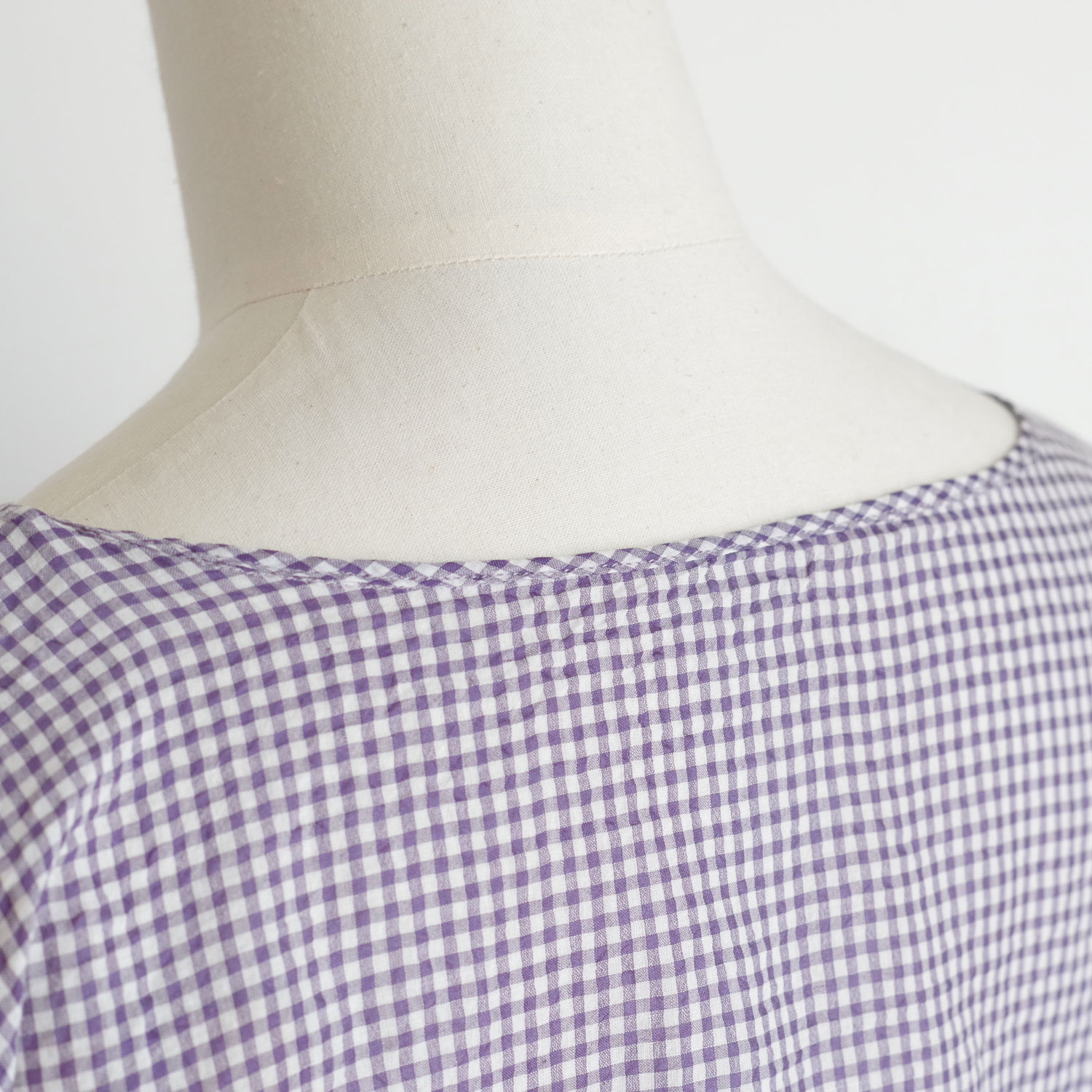 maison de soil �᥾��ɥ����� : HANDWOVEN COTTON/SILK GINGHAM CHECK �ɥ��åץ��������֥饦��