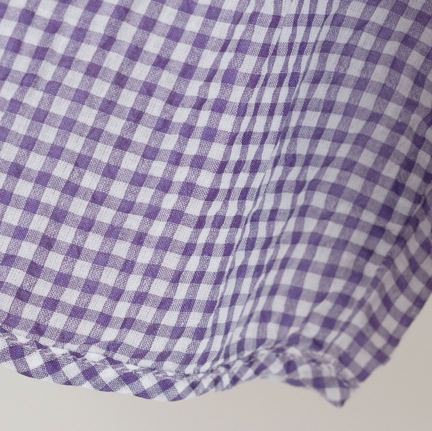maison de soil �᥾��ɥ����� : HANDWOVEN COTTON/SILK GINGHAM CHECK �ɥ��åץ��������֥饦��