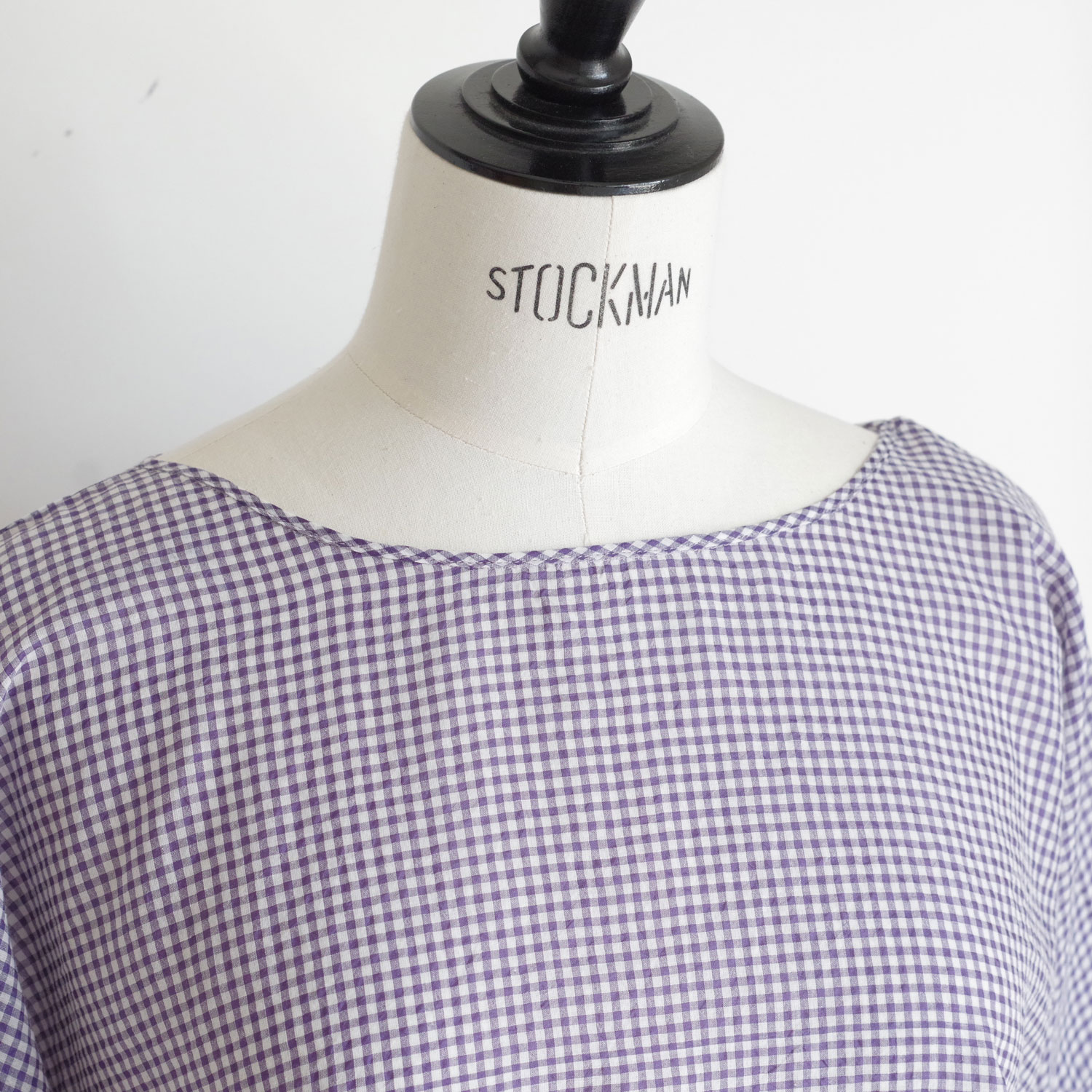 maison de soil �᥾��ɥ����� : HANDWOVEN COTTON/SILK GINGHAM CHECK �ɥ��åץ��������֥饦��