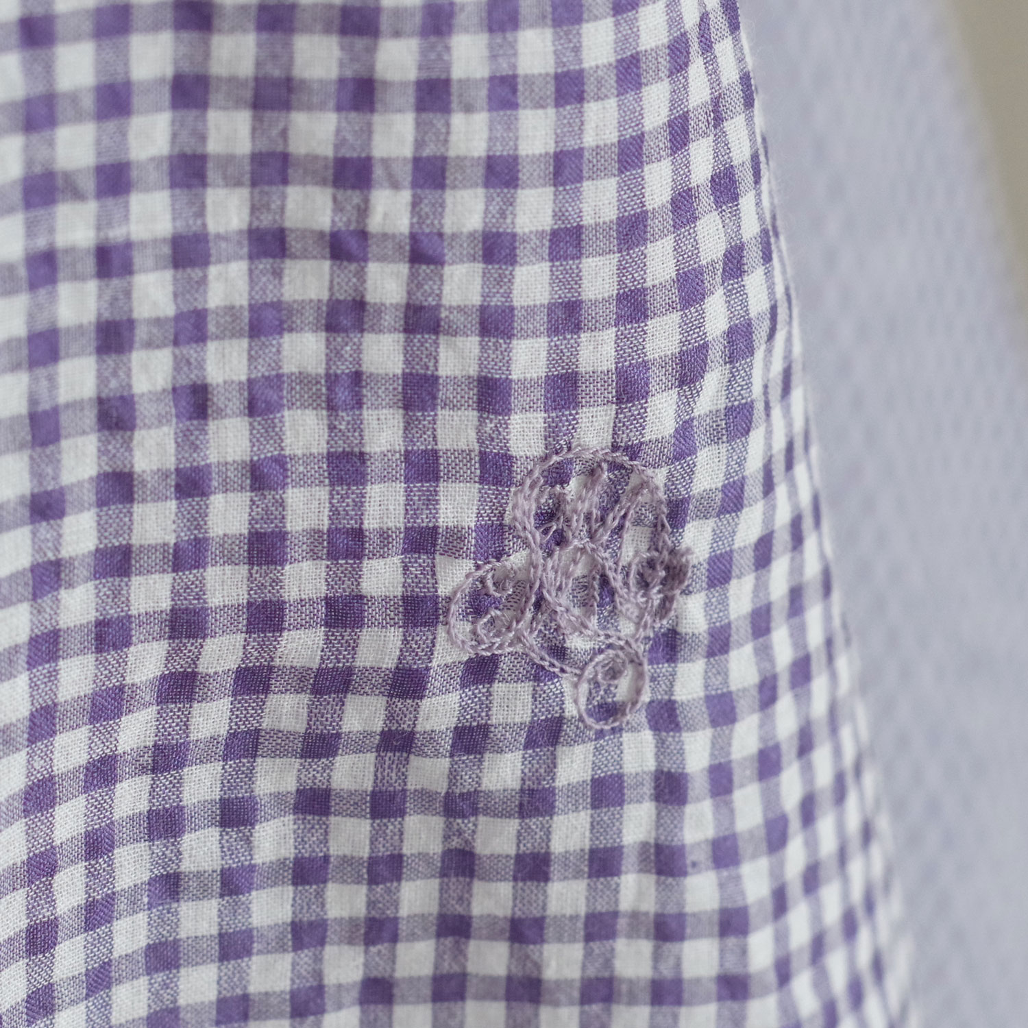 maison de soil �᥾��ɥ����� : HANDWOVEN COTTON/SILK GINGHAM CHECK �ɥ��åץ��������֥饦��