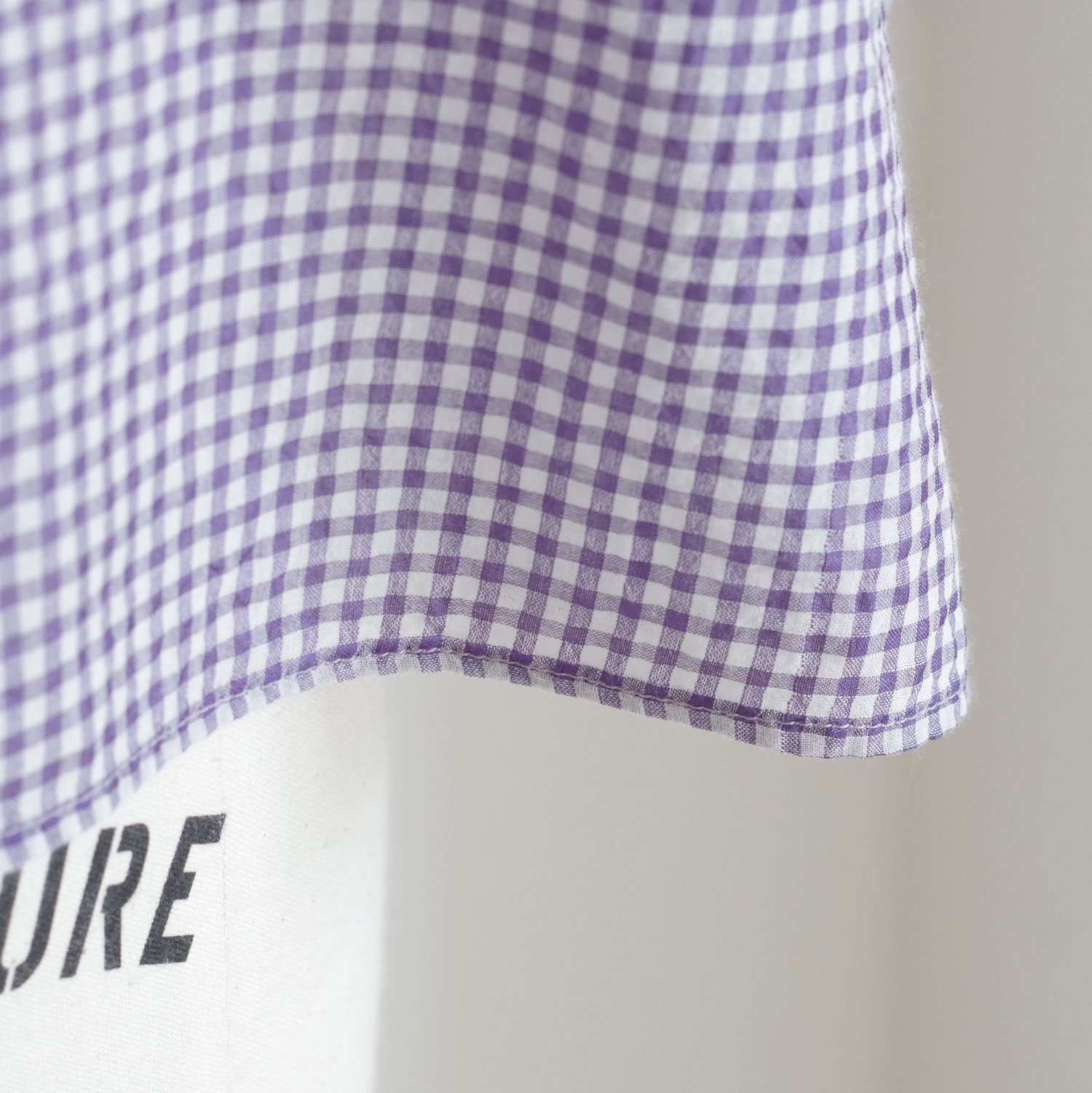 maison de soil �᥾��ɥ����� : HANDWOVEN COTTON/SILK GINGHAM CHECK �ɥ��åץ��������֥饦��