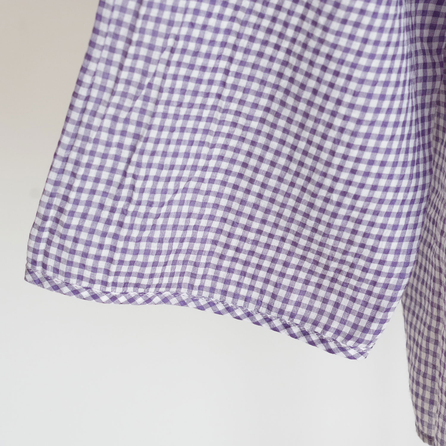 maison de soil �᥾��ɥ����� : HANDWOVEN COTTON/SILK GINGHAM CHECK �ɥ��åץ��������֥饦��