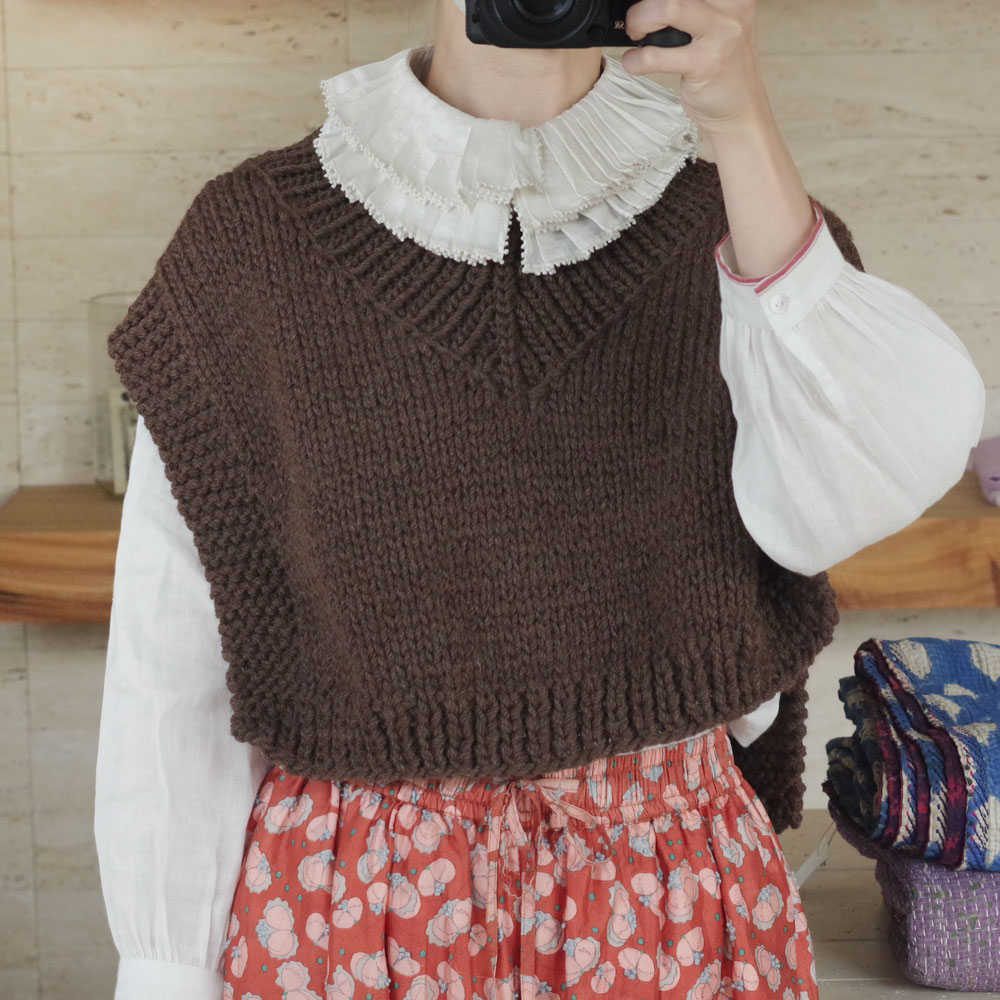 ound��BUNON ������ɡߥ֥Υ� : Handknit ����ܥ���(Brown)