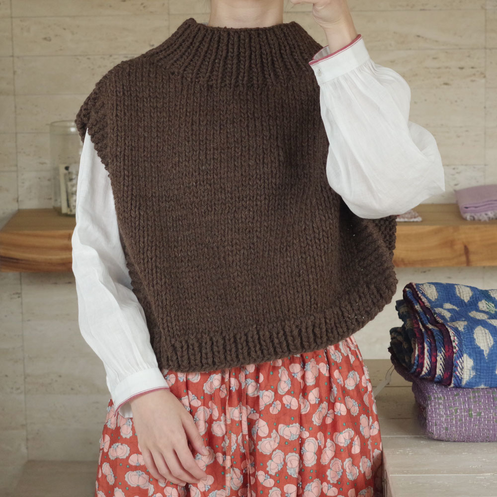 ound��BUNON ������ɡߥ֥Υ� : Handknit ����ܥ���(Brown)