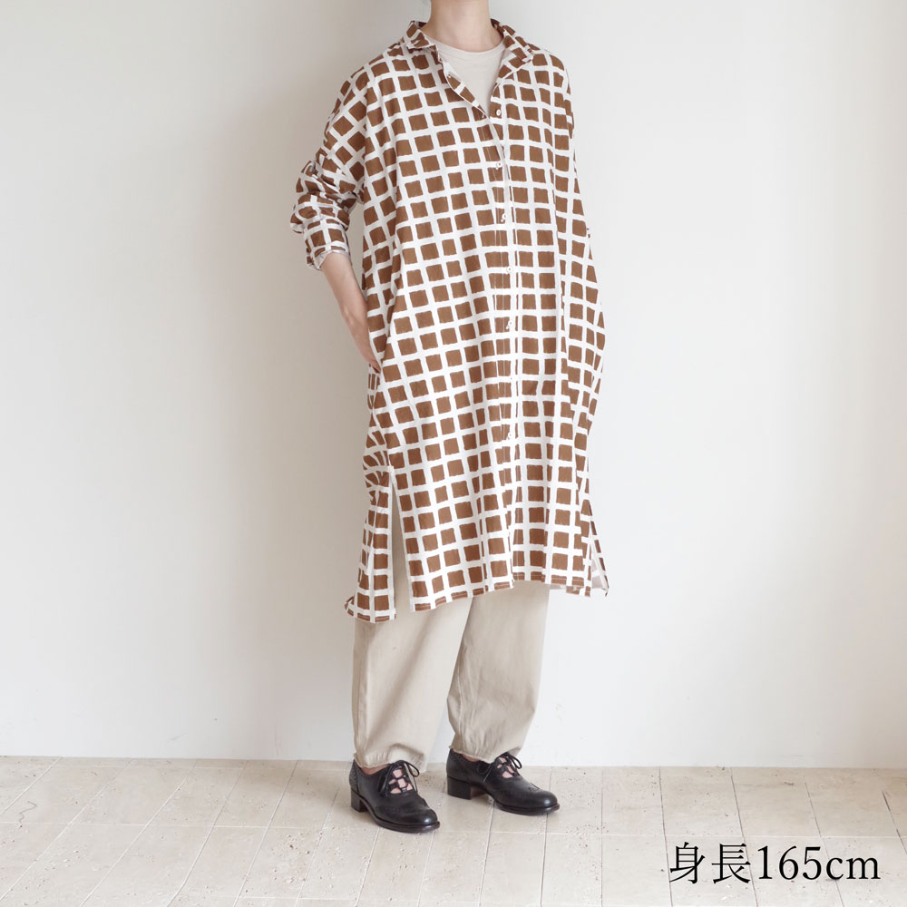 H+ HANNOH WESSEL ���å���ץ�她���Ρ��������� : Delia DRESS �ץ��ȥ��ԡ���(BROWN)