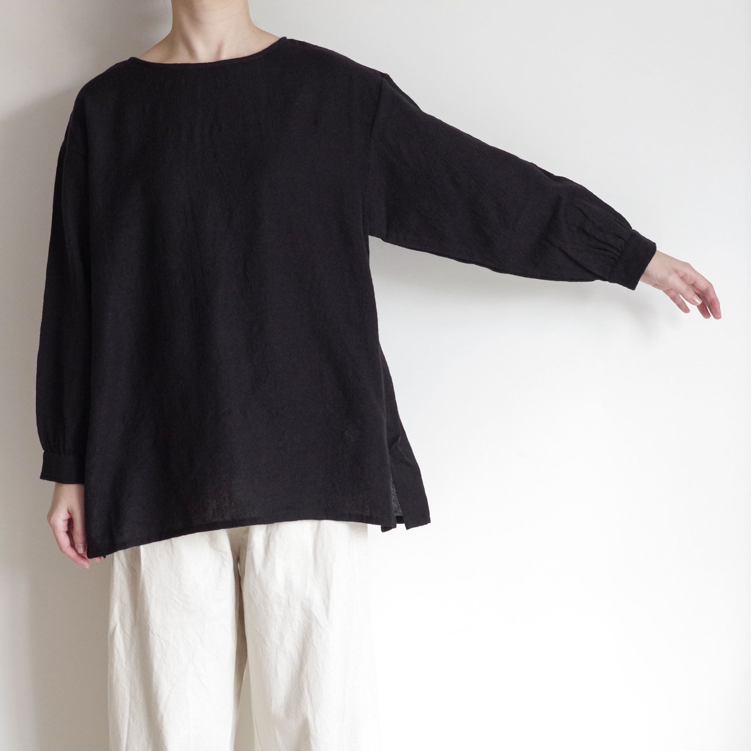 maison de soil ᥾ɥ : BOAT-NECK BACK PINTUCK SHIRT ܡȥͥå