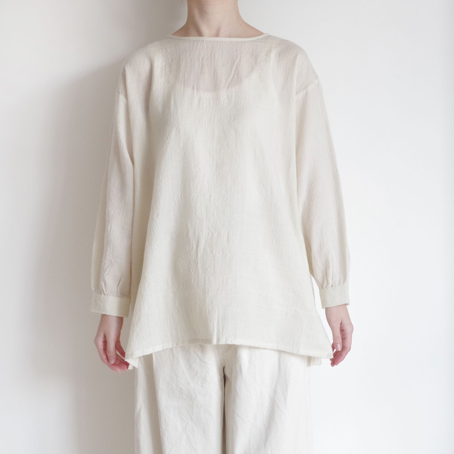 maison de soil ᥾ɥ : BOAT-NECK BACK PINTUCK SHIRT ܡȥͥå