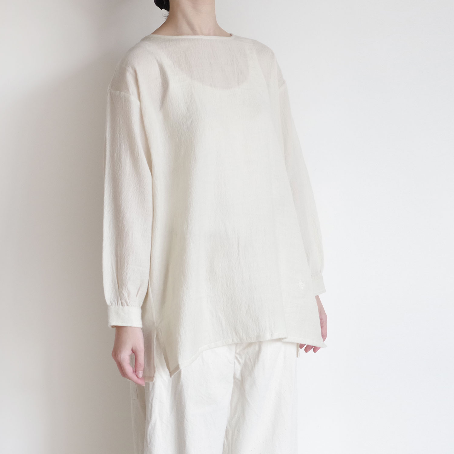 maison de soil ᥾ɥ : BOAT-NECK BACK PINTUCK SHIRT ܡȥͥå