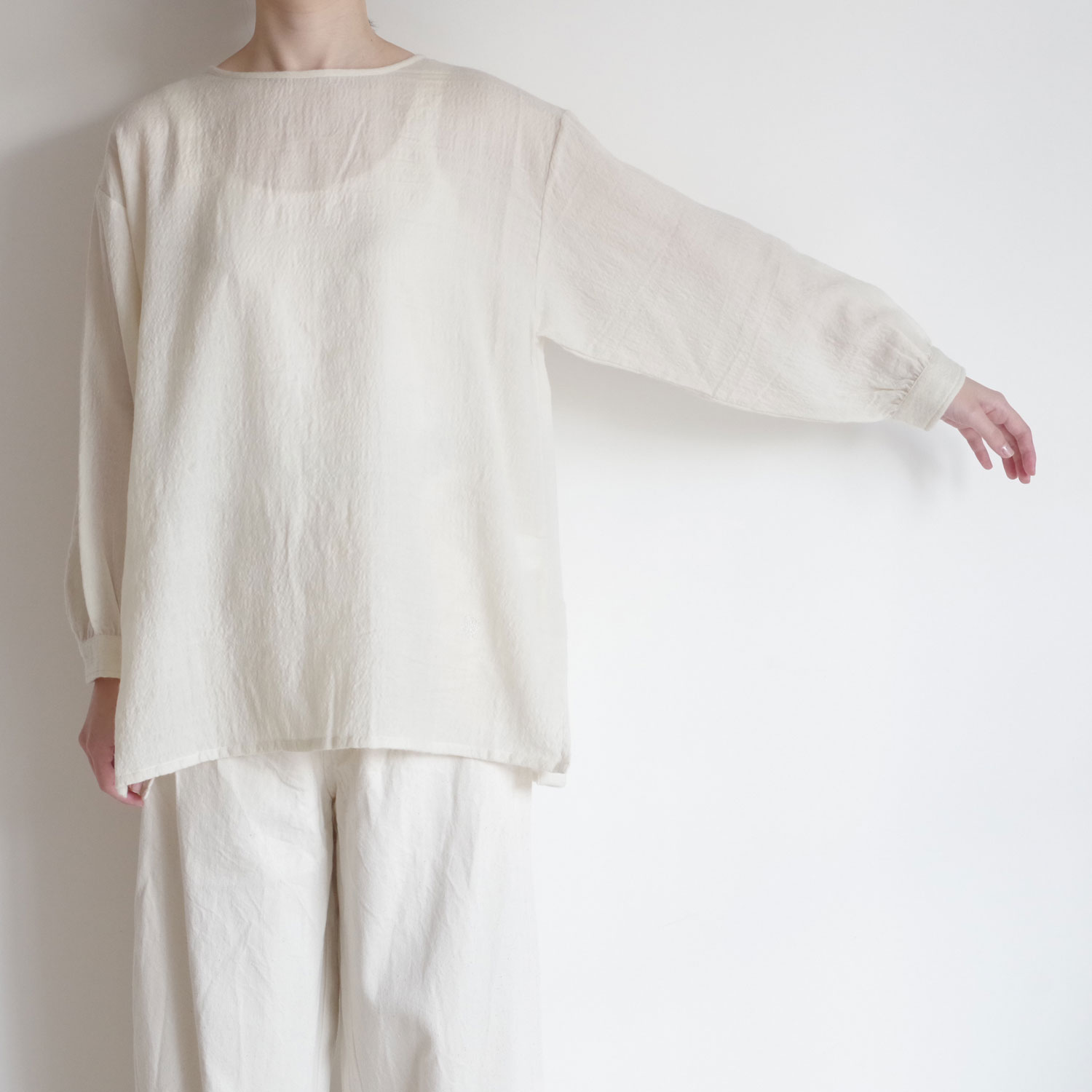 maison de soil ᥾ɥ : BOAT-NECK BACK PINTUCK SHIRT ܡȥͥå