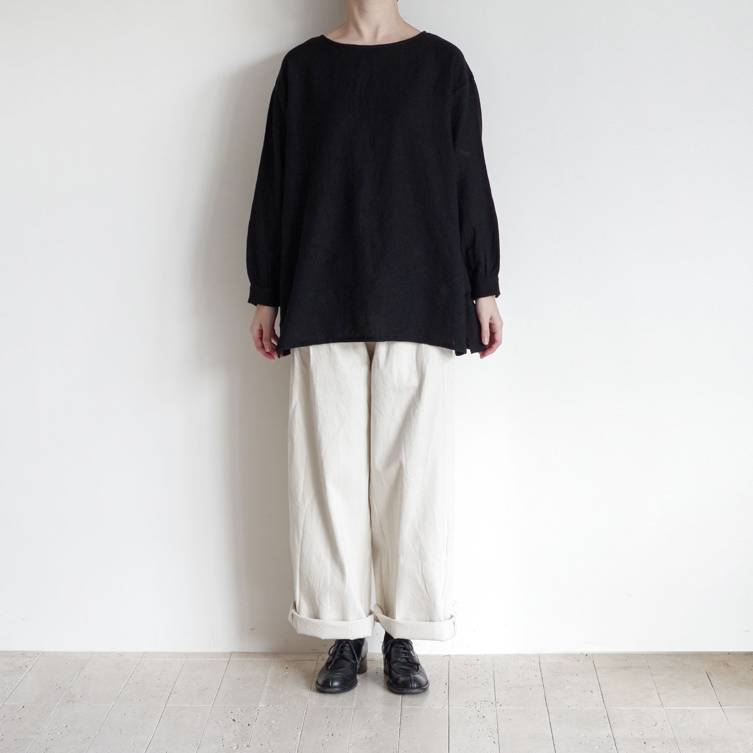maison de soil ᥾ɥ : BOAT-NECK BACK PINTUCK SHIRT ܡȥͥå