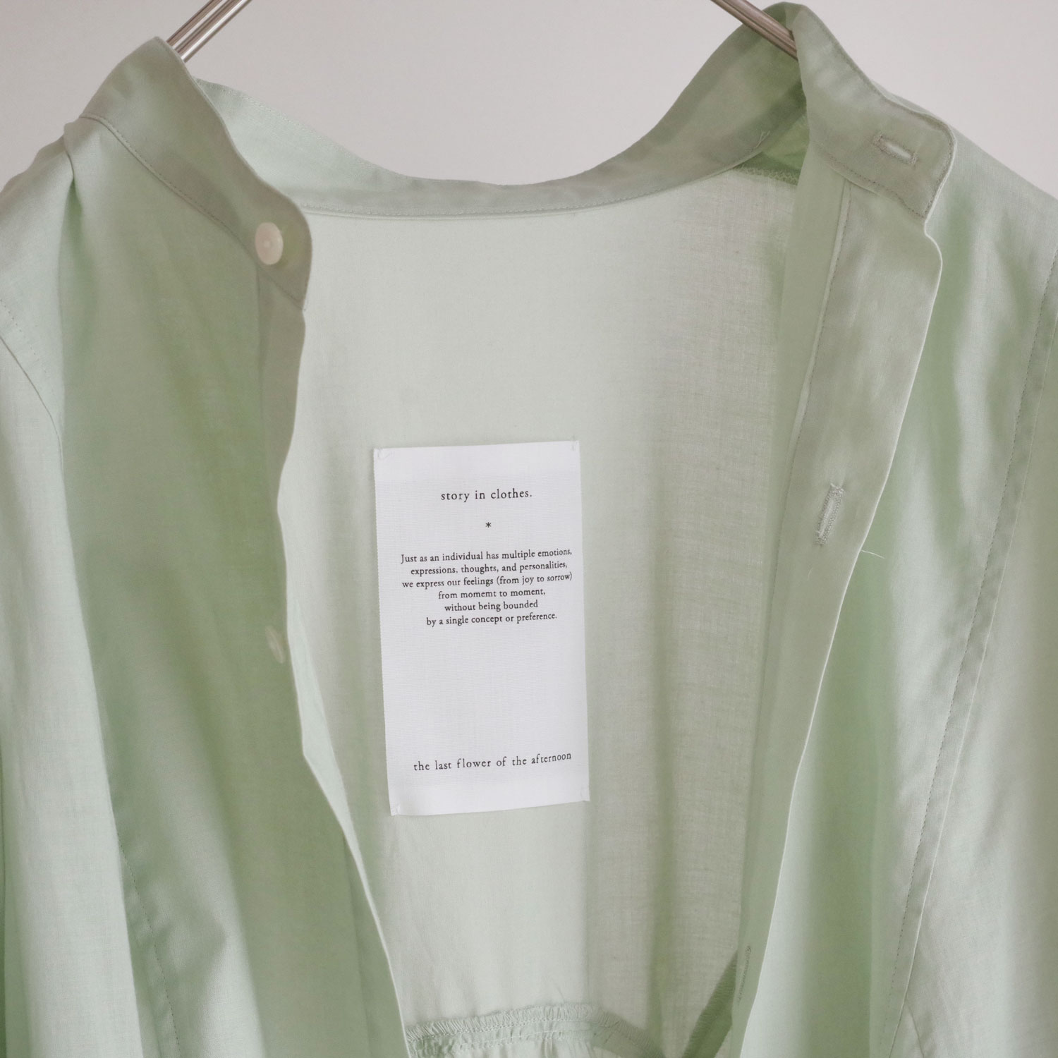 the last flower of the afternoon : �ż�η��� robe shirt dress (lightgreen) ���ԡ���