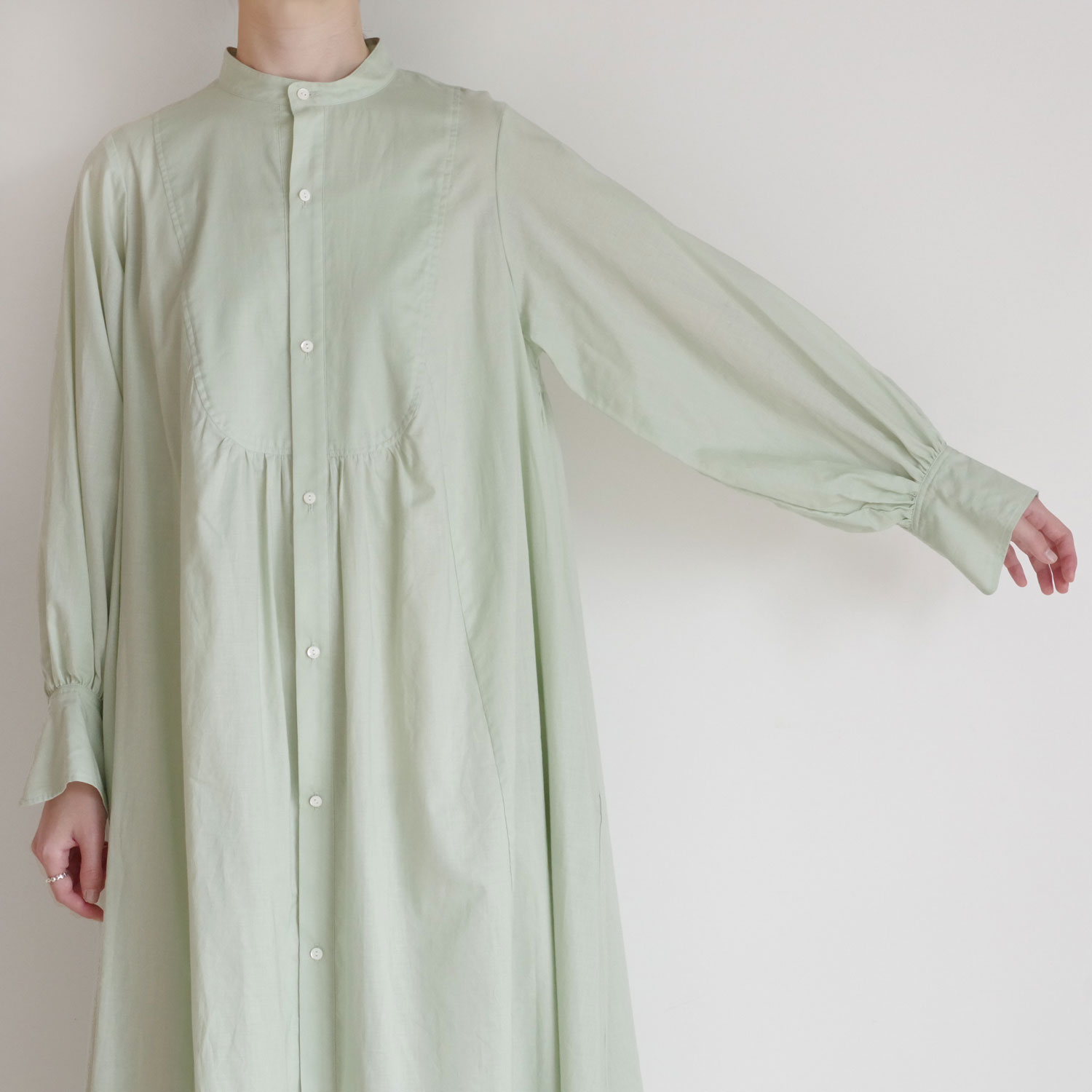 the last flower of the afternoon : �ż�η��� robe shirt dress (lightgreen) ���ԡ���