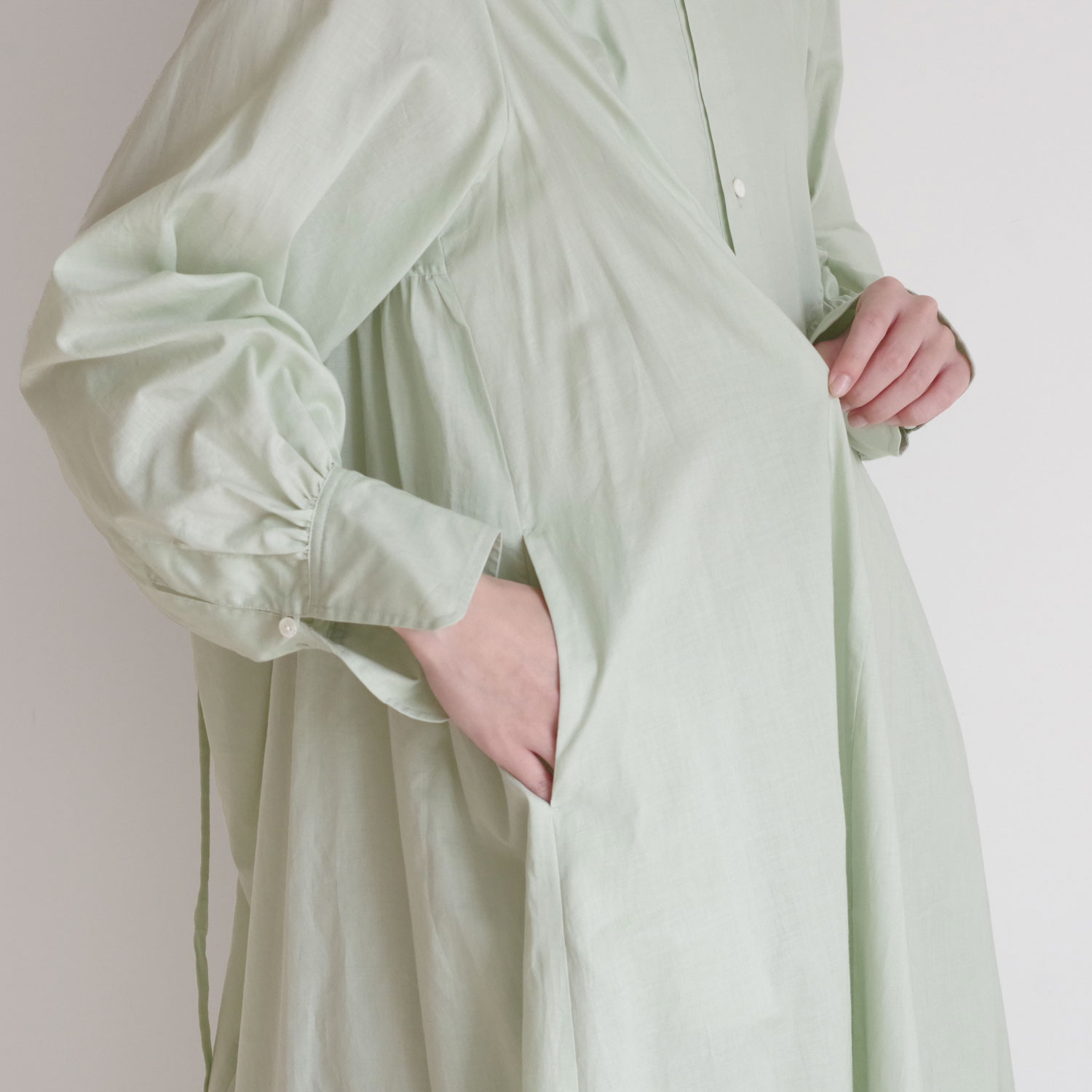 the last flower of the afternoon : �ż�η��� robe shirt dress (lightgreen) ���ԡ���
