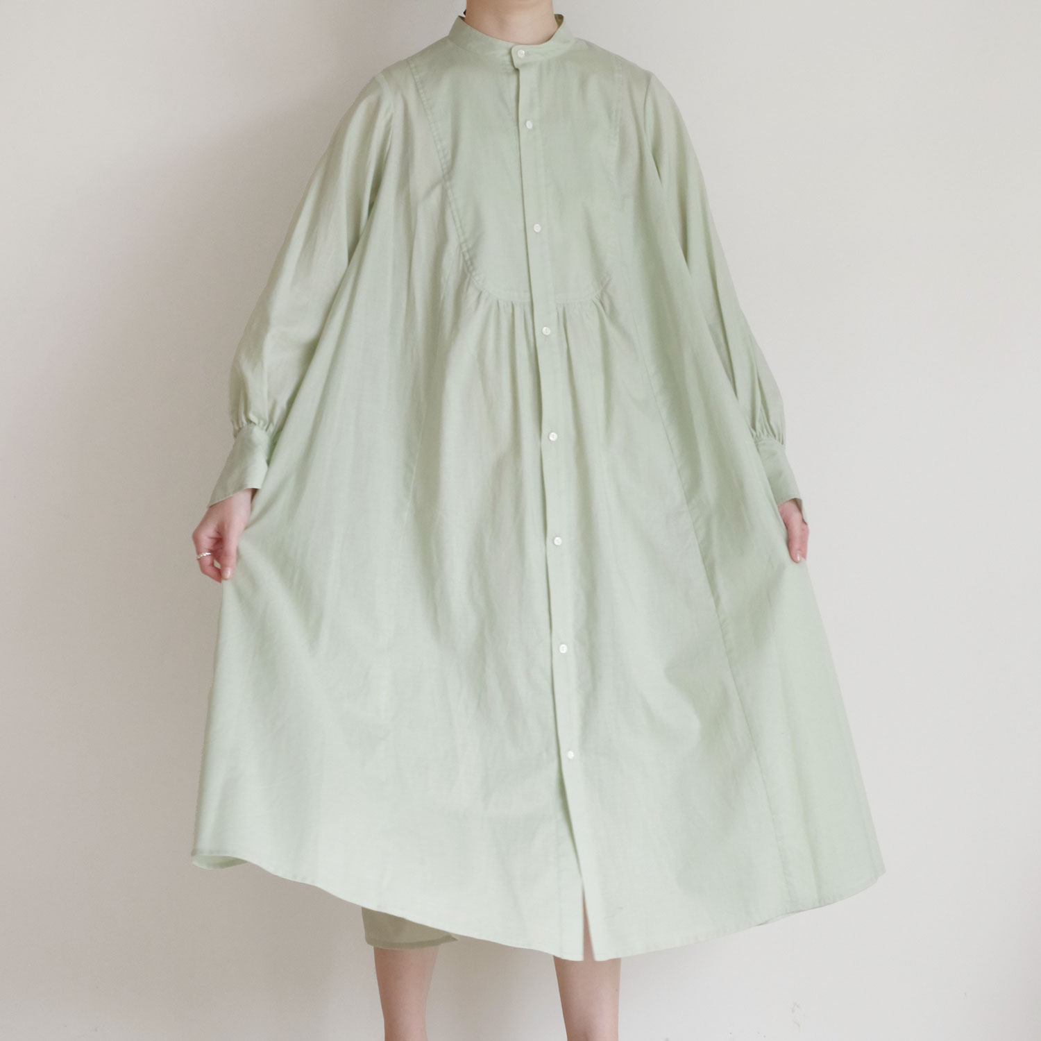 the last flower of the afternoon : �ż�η��� robe shirt dress (lightgreen) ���ԡ���