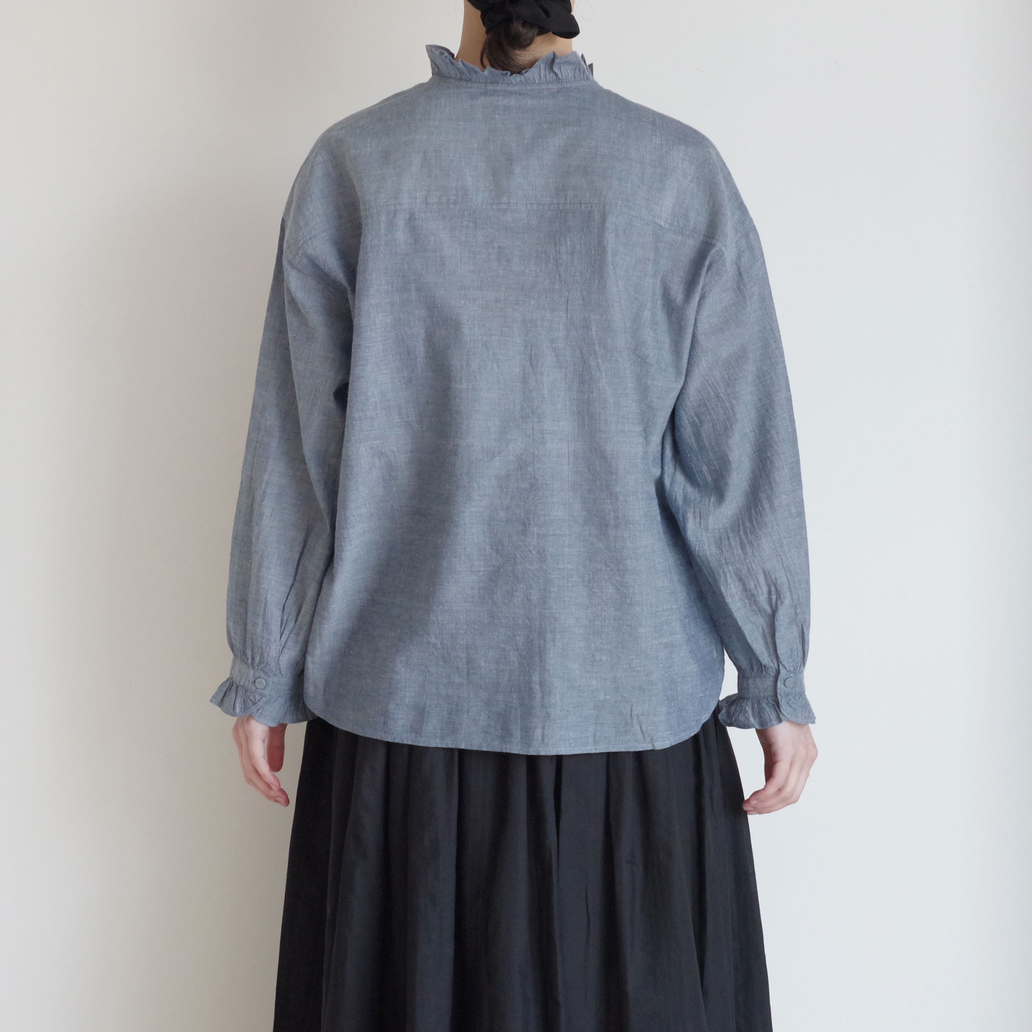 maison de soil �᥾��ɥ����� : HANDWOVEN YARN DYE NATURAL INDIGO CHAMBRAY �ե�륫�顼�����