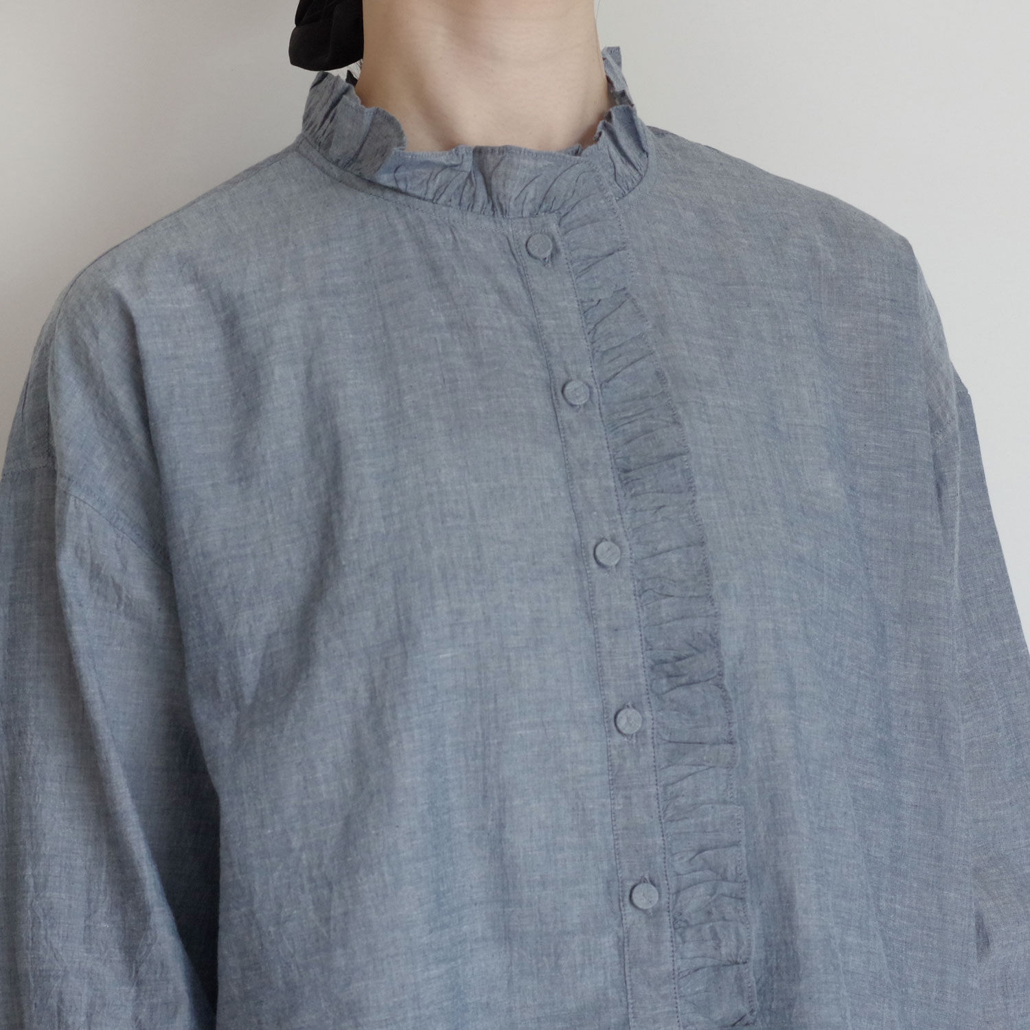 maison de soil �᥾��ɥ����� : HANDWOVEN YARN DYE NATURAL INDIGO CHAMBRAY �ե�륫�顼�����