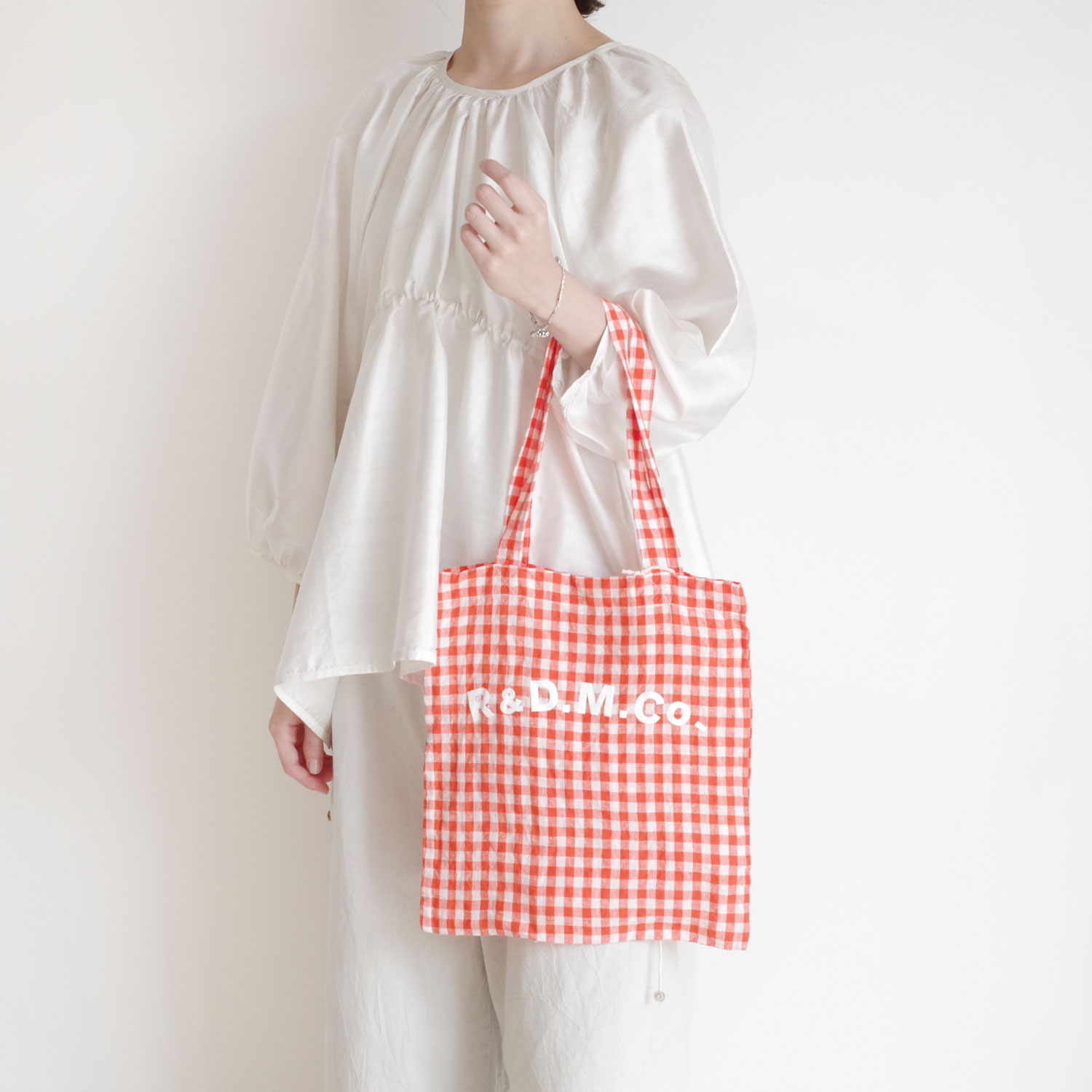 R&D.M.Co- ������ɥޥ󥺥ơ��顼 : LINEN GINGHAM CHECK TOTE BAG ���󥬥�ȡ���