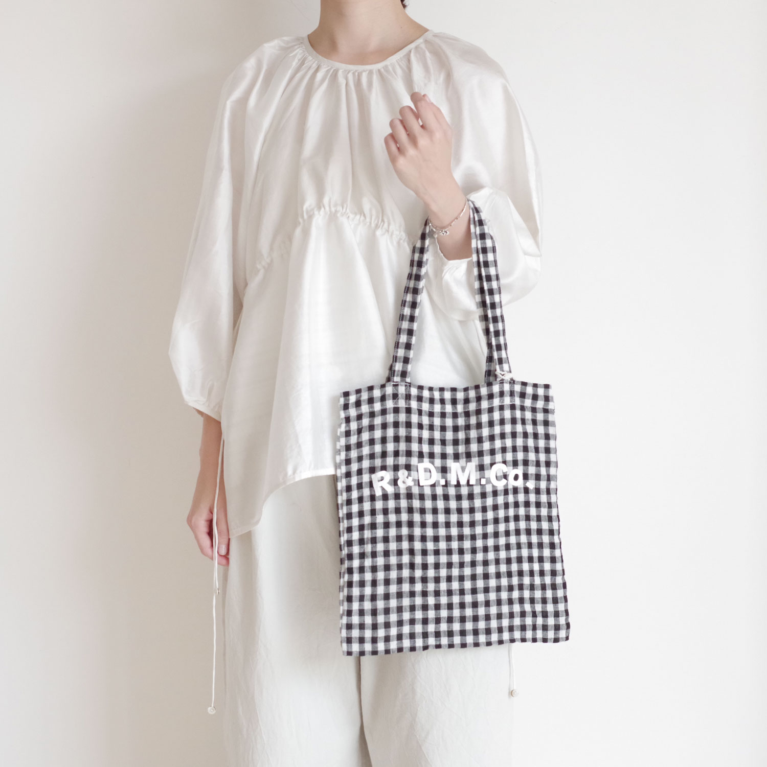 R&D.M.Co- ������ɥޥ󥺥ơ��顼 : LINEN GINGHAM CHECK TOTE BAG ���󥬥�ȡ���