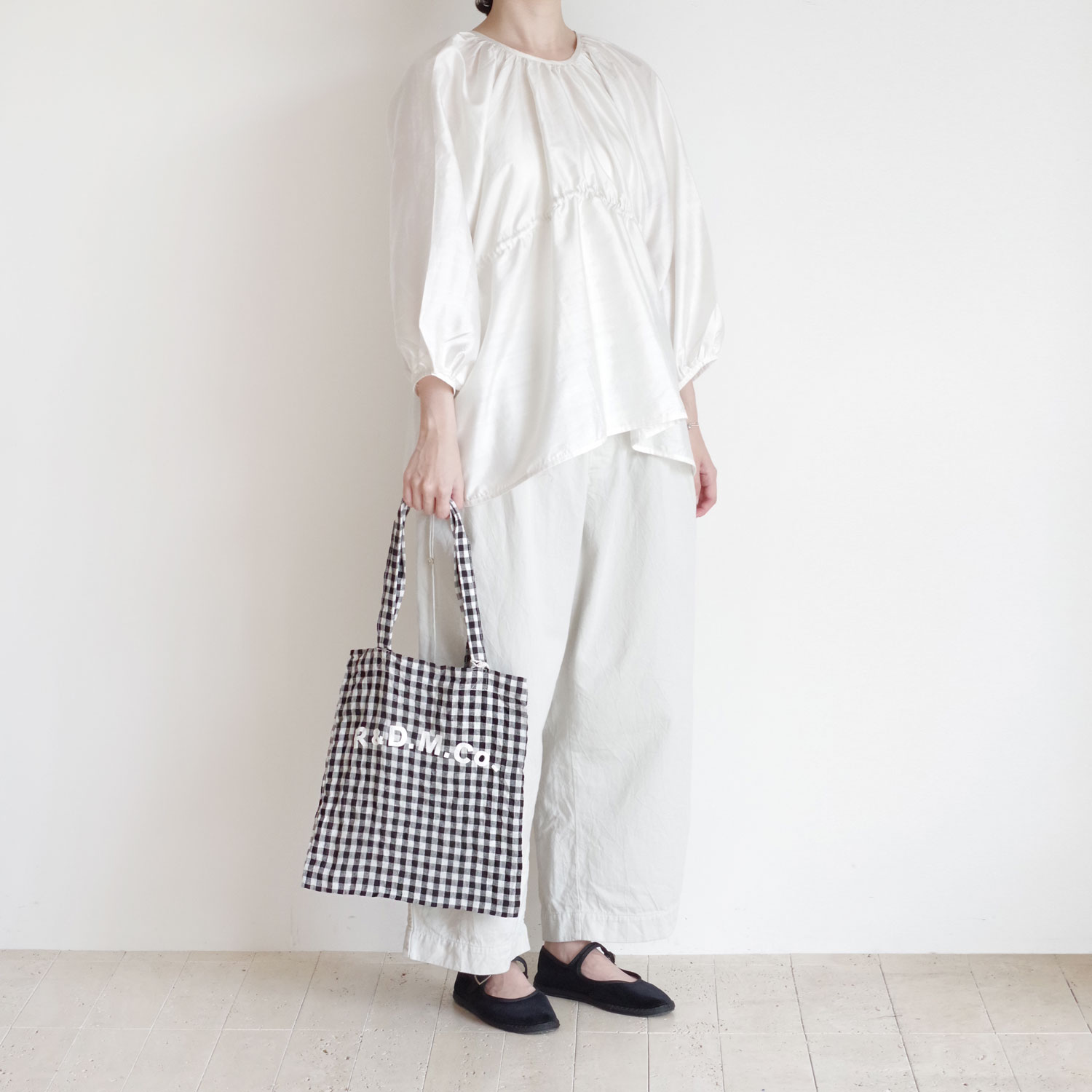 R&D.M.Co- ������ɥޥ󥺥ơ��顼 : LINEN GINGHAM CHECK TOTE BAG ���󥬥�ȡ���