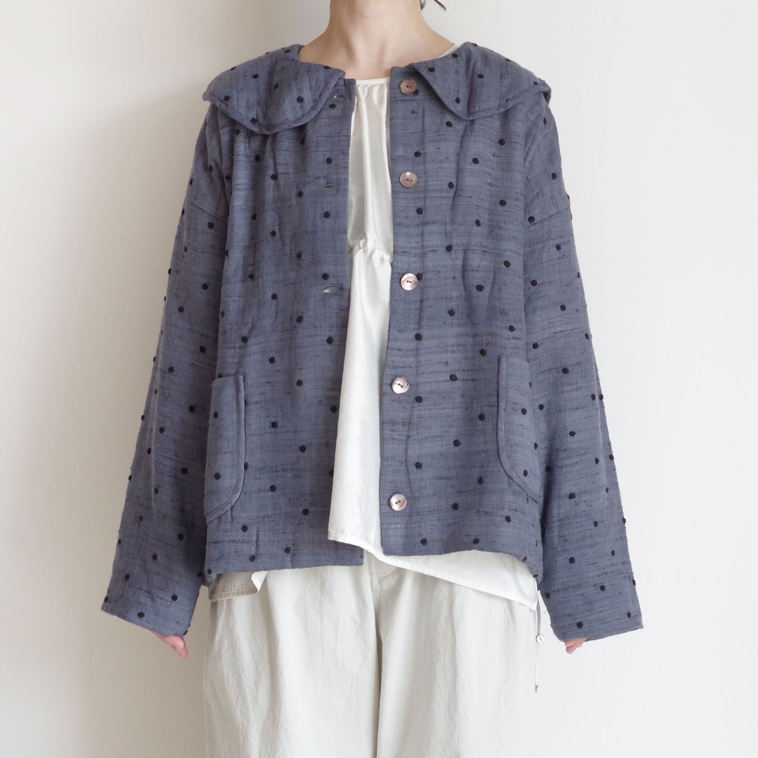 BUNON �֥Υ� : Round Collar Blouson �饦��ɥ��顼�֥륾��