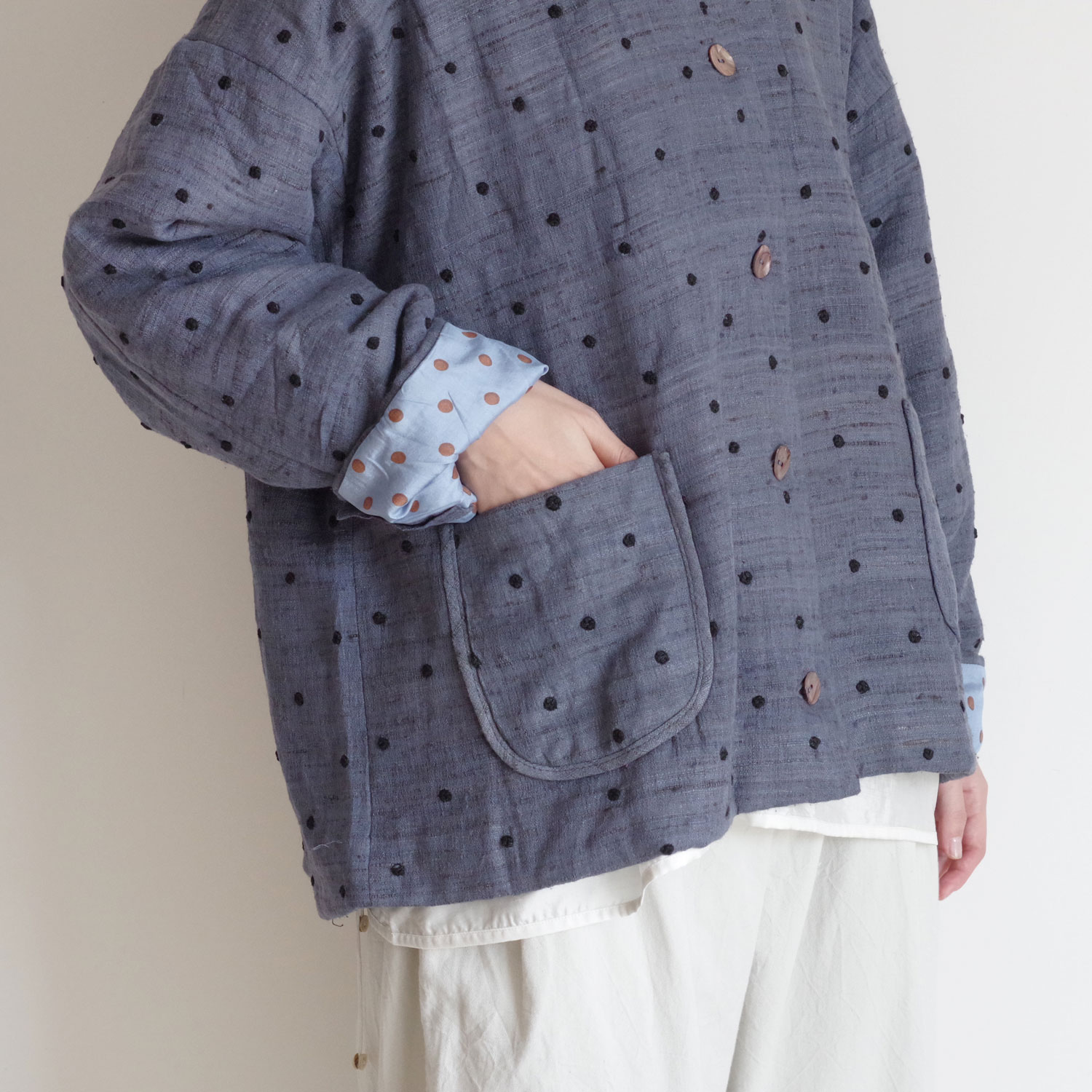 BUNON �֥Υ� : Round Collar Blouson �饦��ɥ��顼�֥륾��