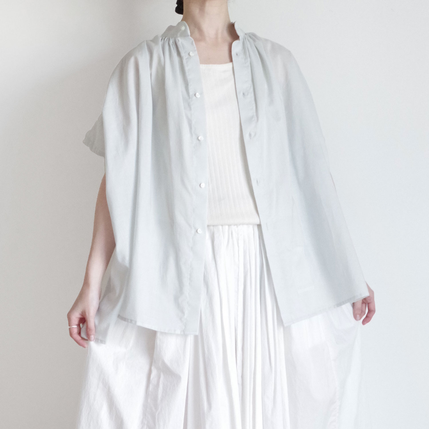 the last flower of the afternoon : żη half sleeve back open blouse Хåץ֥饦