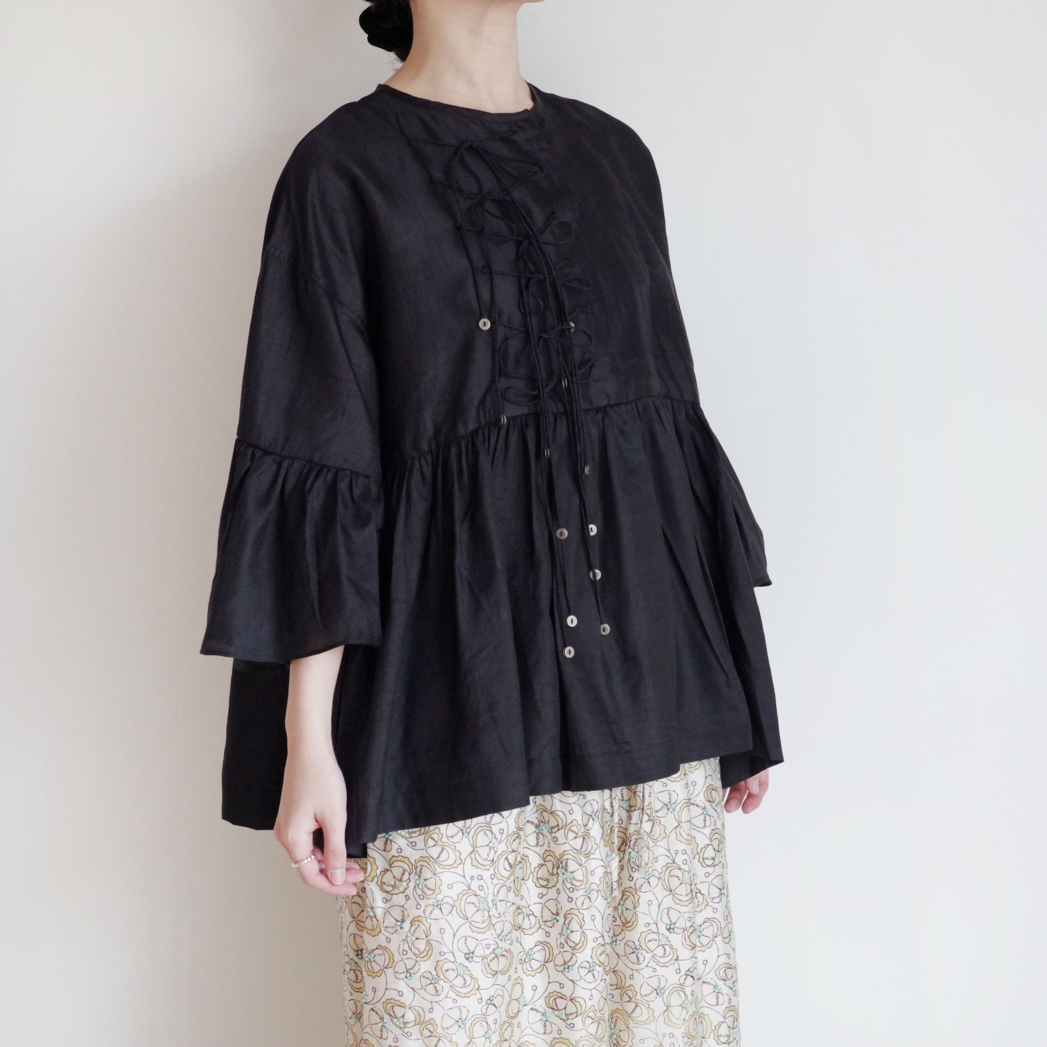 BUNON ֥Υ : Wide Sleeve Ribbon Blouse 륯磻ɥ꡼֥֥饦