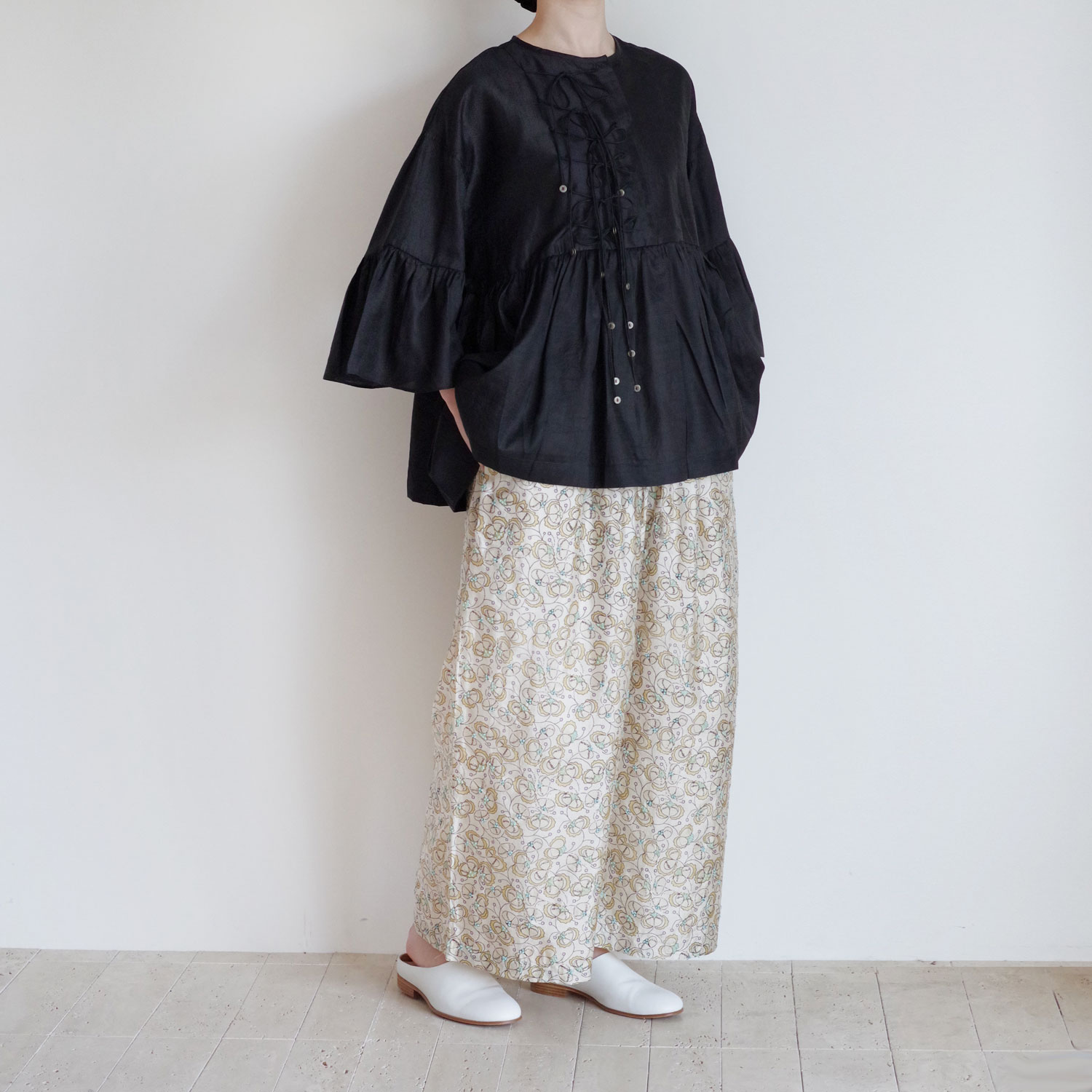 BUNON ֥Υ : Wide Sleeve Ribbon Blouse 륯磻ɥ꡼֥֥饦