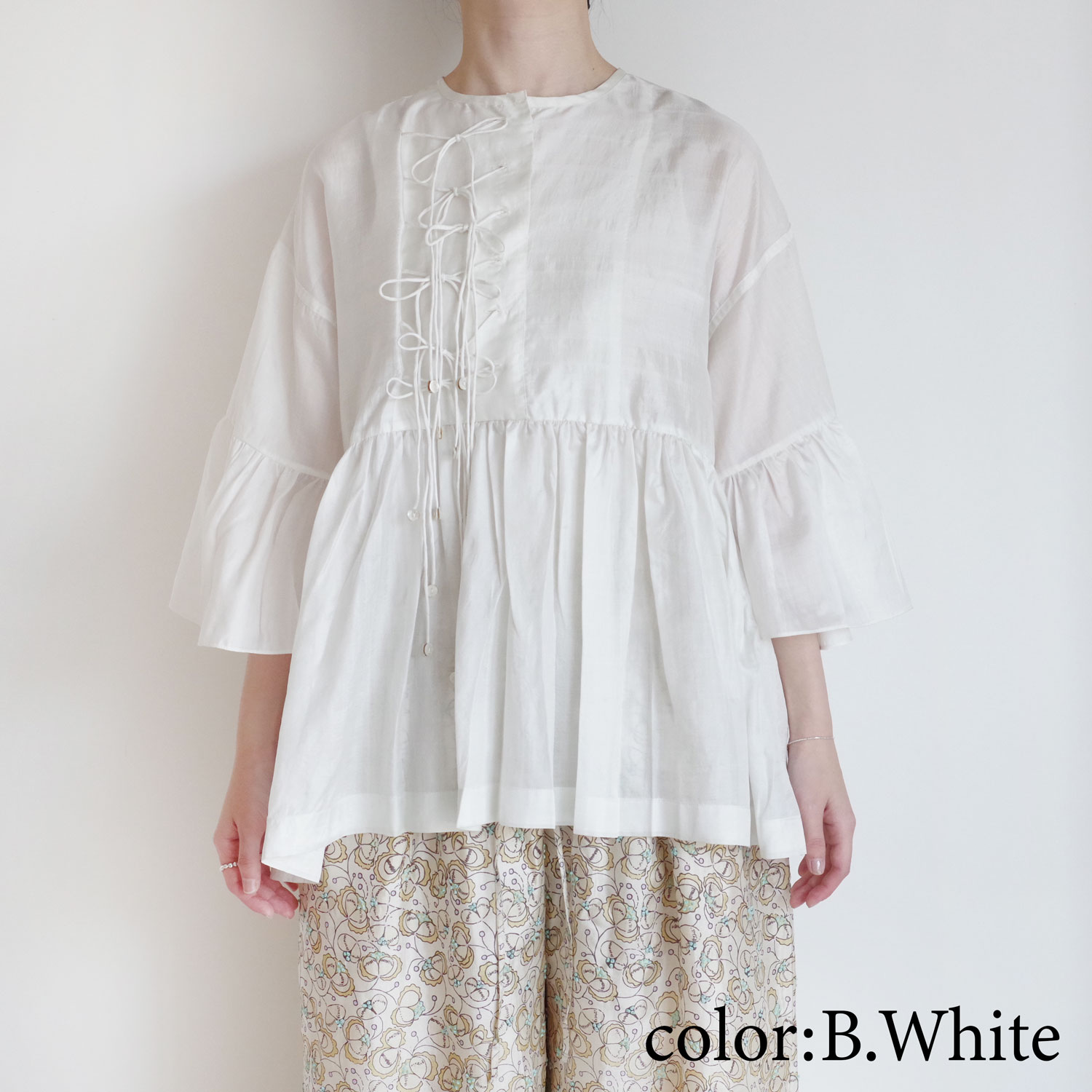 BUNON ֥Υ : Wide Sleeve Ribbon Blouse 륯磻ɥ꡼֥֥饦