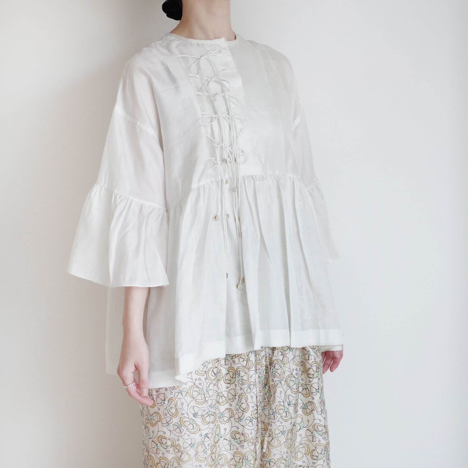 BUNON ֥Υ : Wide Sleeve Ribbon Blouse 륯磻ɥ꡼֥֥饦