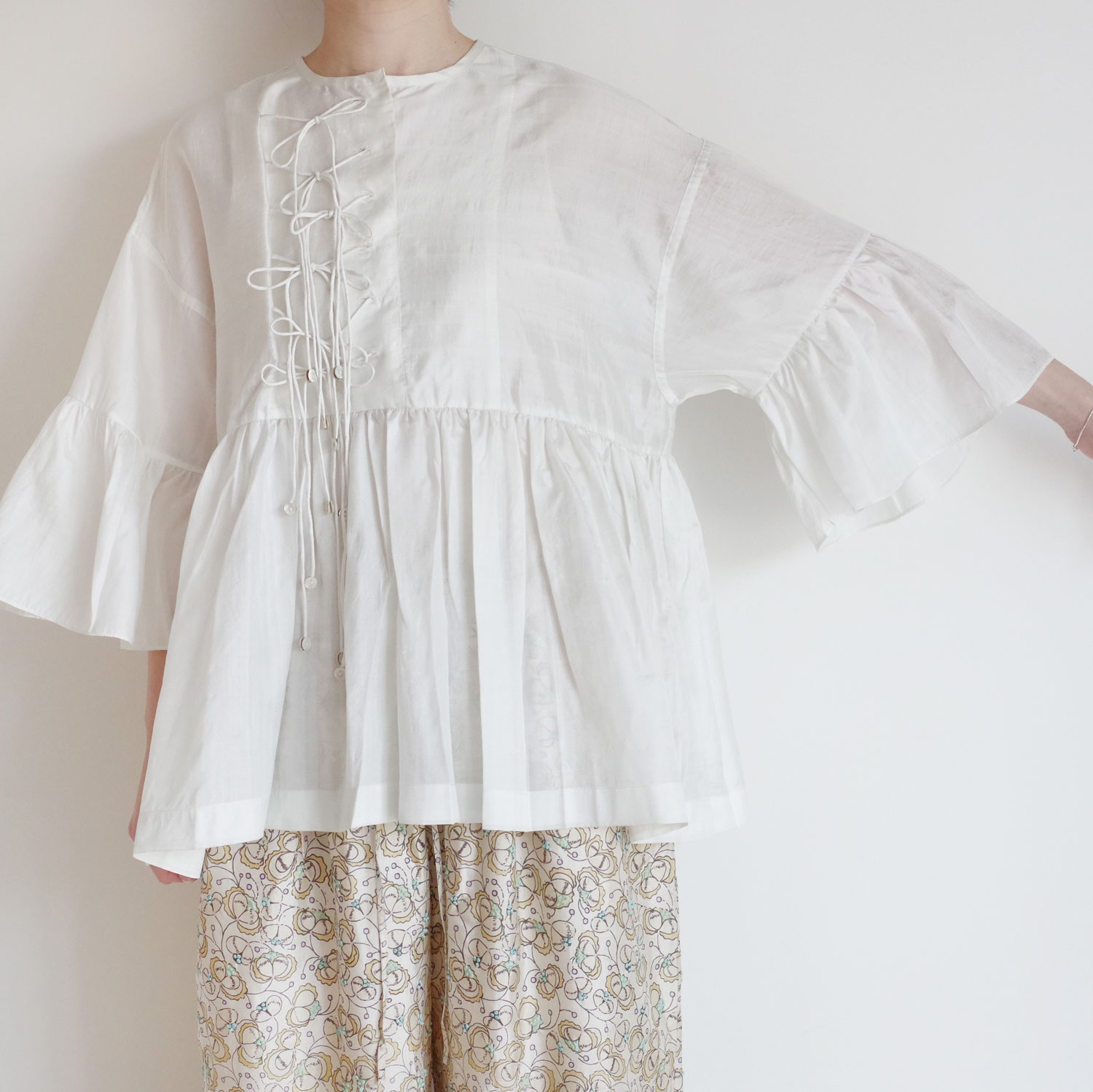 BUNON ֥Υ : Wide Sleeve Ribbon Blouse 륯磻ɥ꡼֥֥饦