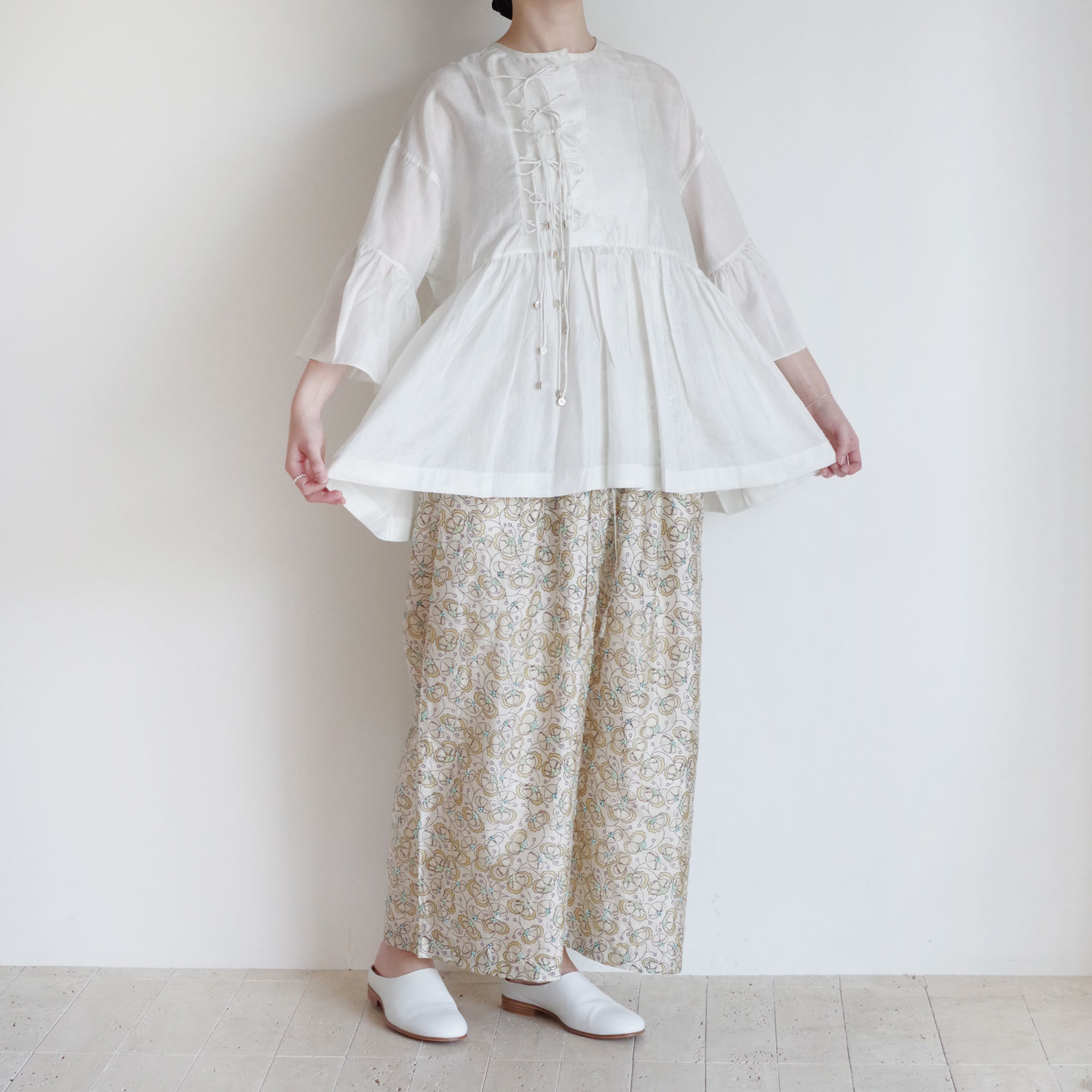 BUNON ֥Υ : Wide Sleeve Ribbon Blouse 륯磻ɥ꡼֥֥饦