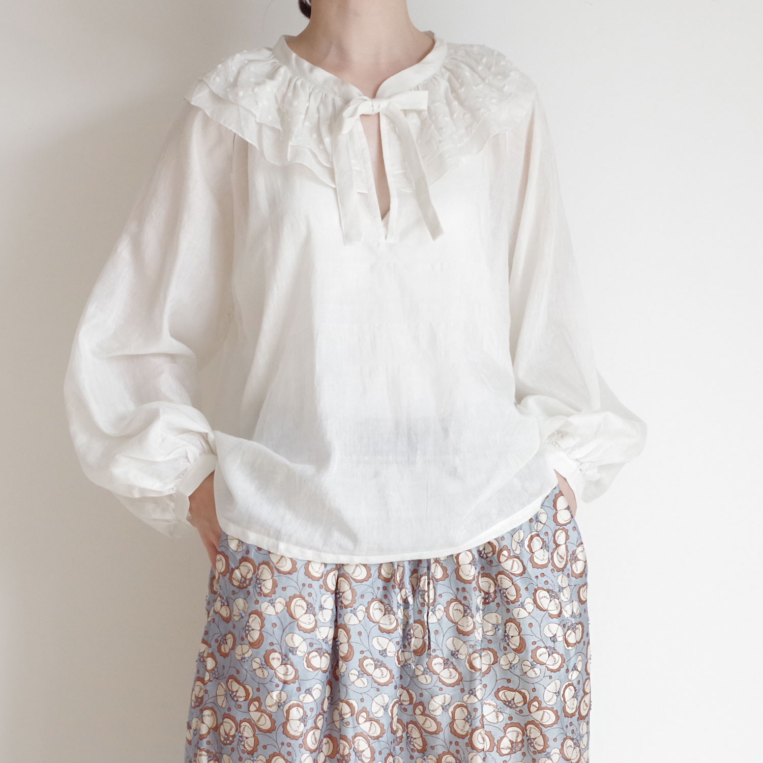 BUNON ブノン : Frill Flare Blouse フリルフレームブラウス | BUNON