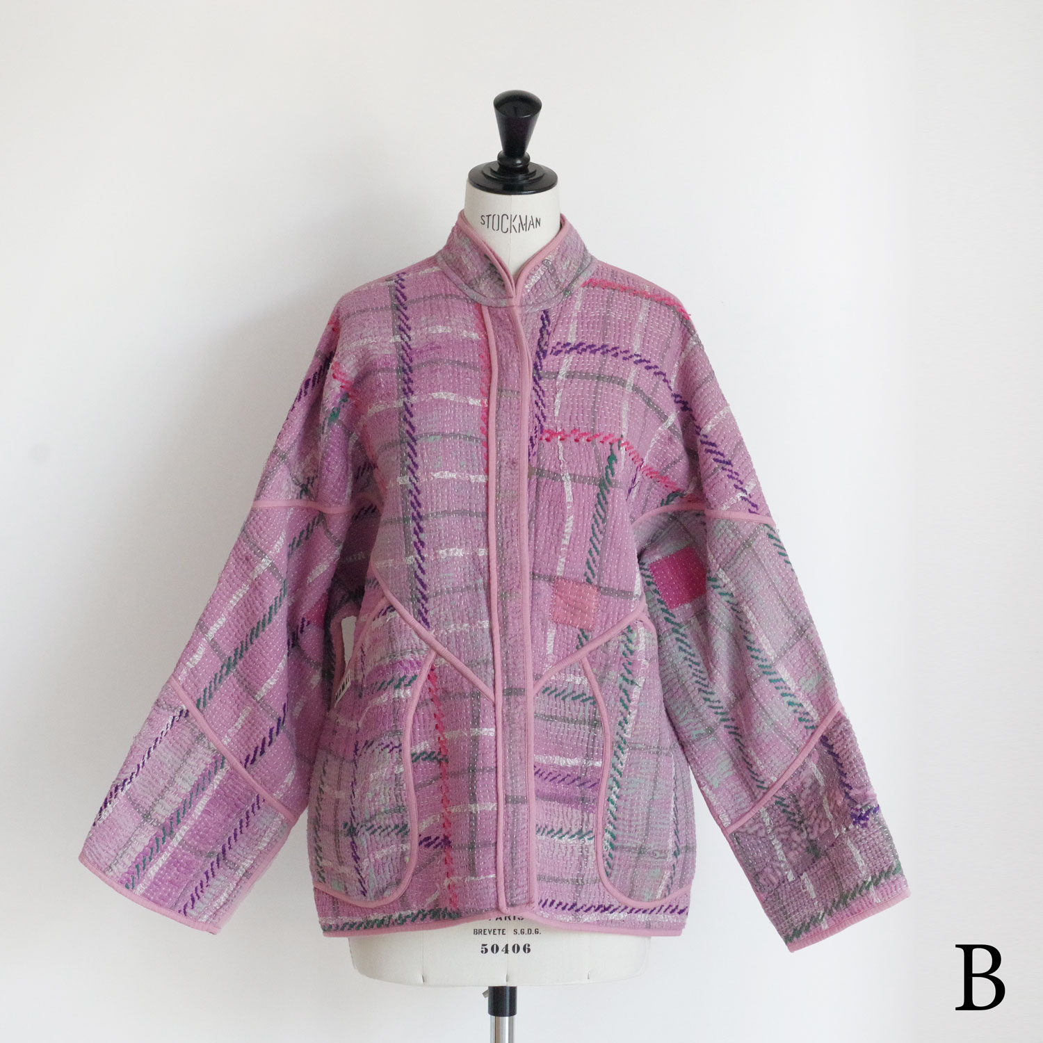 NAMAI �ʥޥ���THE LADHIYA QUILTED PATCHWORK KANTHA JACKET ��С����֥륫�󥿥���ȥ��㥱�å�