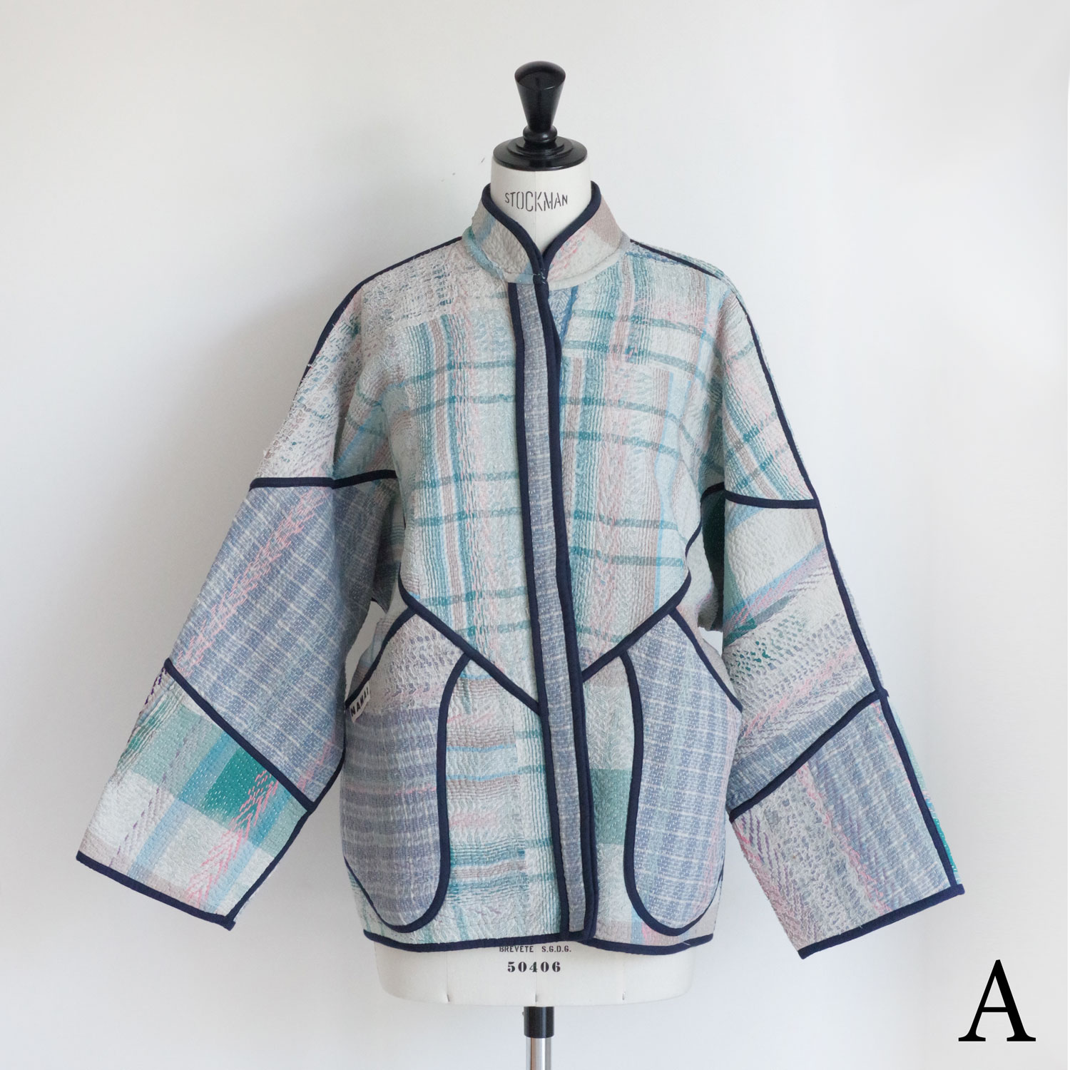 NAMAI �ʥޥ���THE LADHIYA QUILTED PATCHWORK KANTHA JACKET ��С����֥륫�󥿥���ȥ��㥱�å�