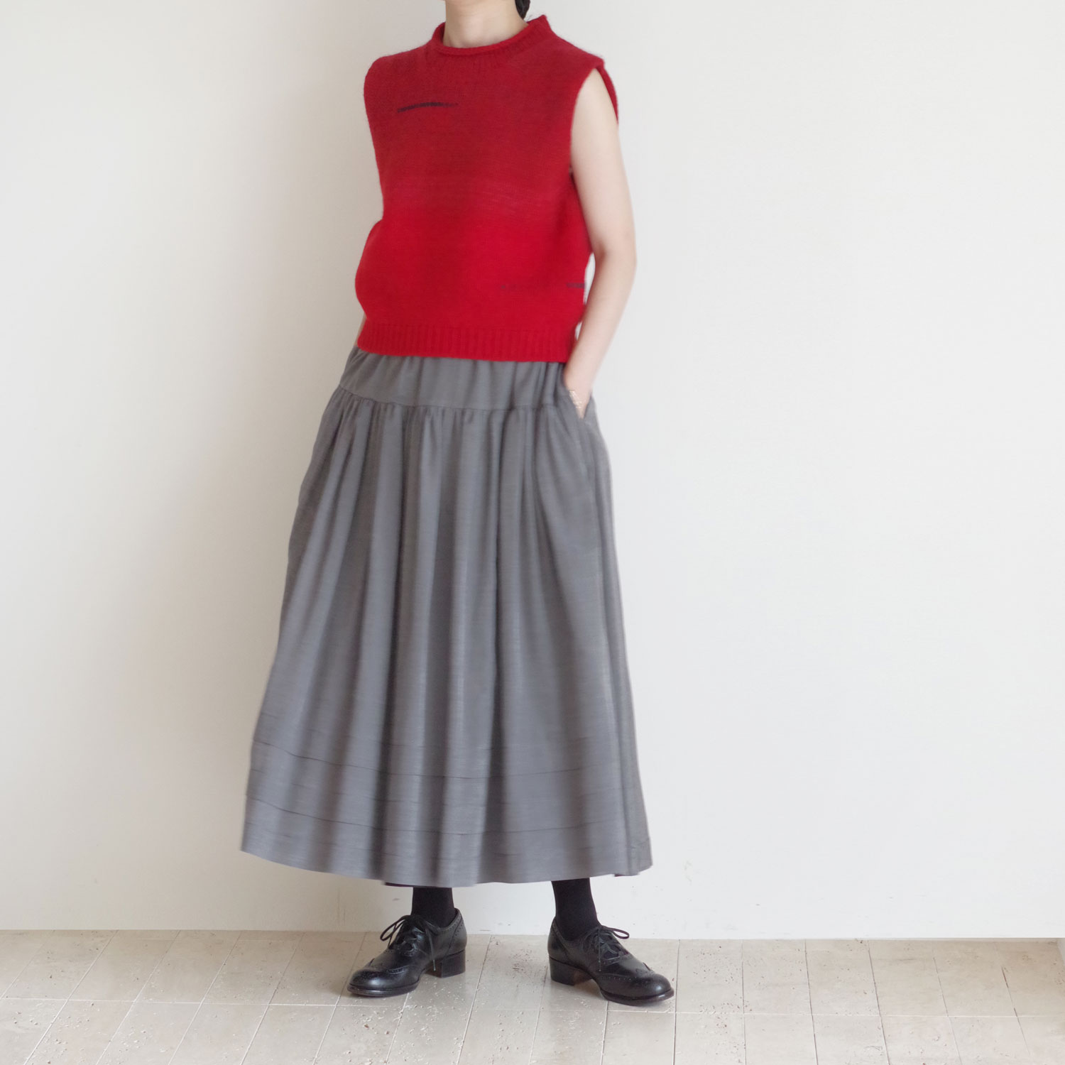 ECOLE DE CURIOSITES ��������ɥ���ꥪ���� : KLYDE Jersey Melange Stitch �˥åȥ٥���