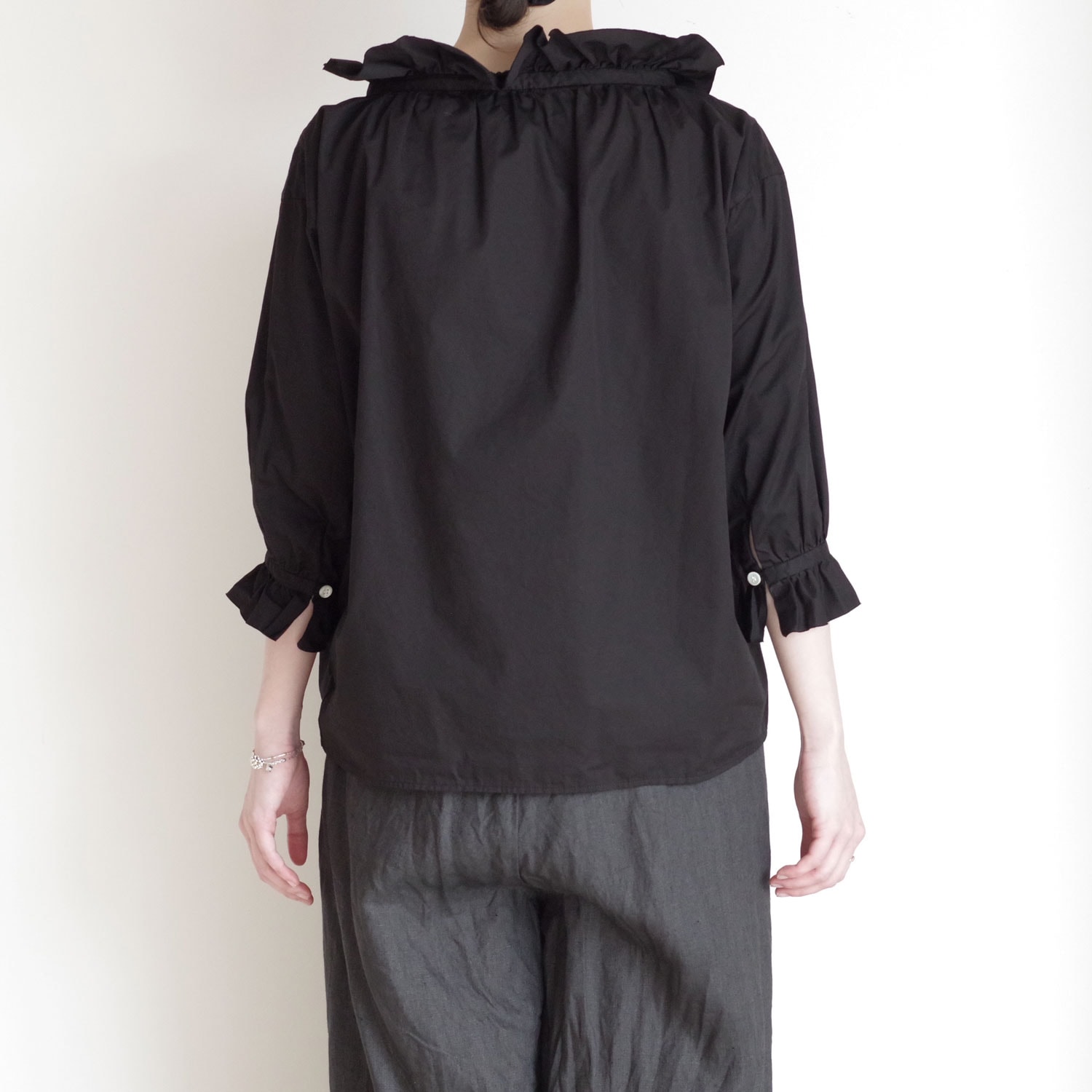 R&D.M.Co- ������ɥޥ󥺥ơ��顼 : G.D TWILL COTTON FRILL COLOR BLOUSE �ե�륫�顼�֥饦��