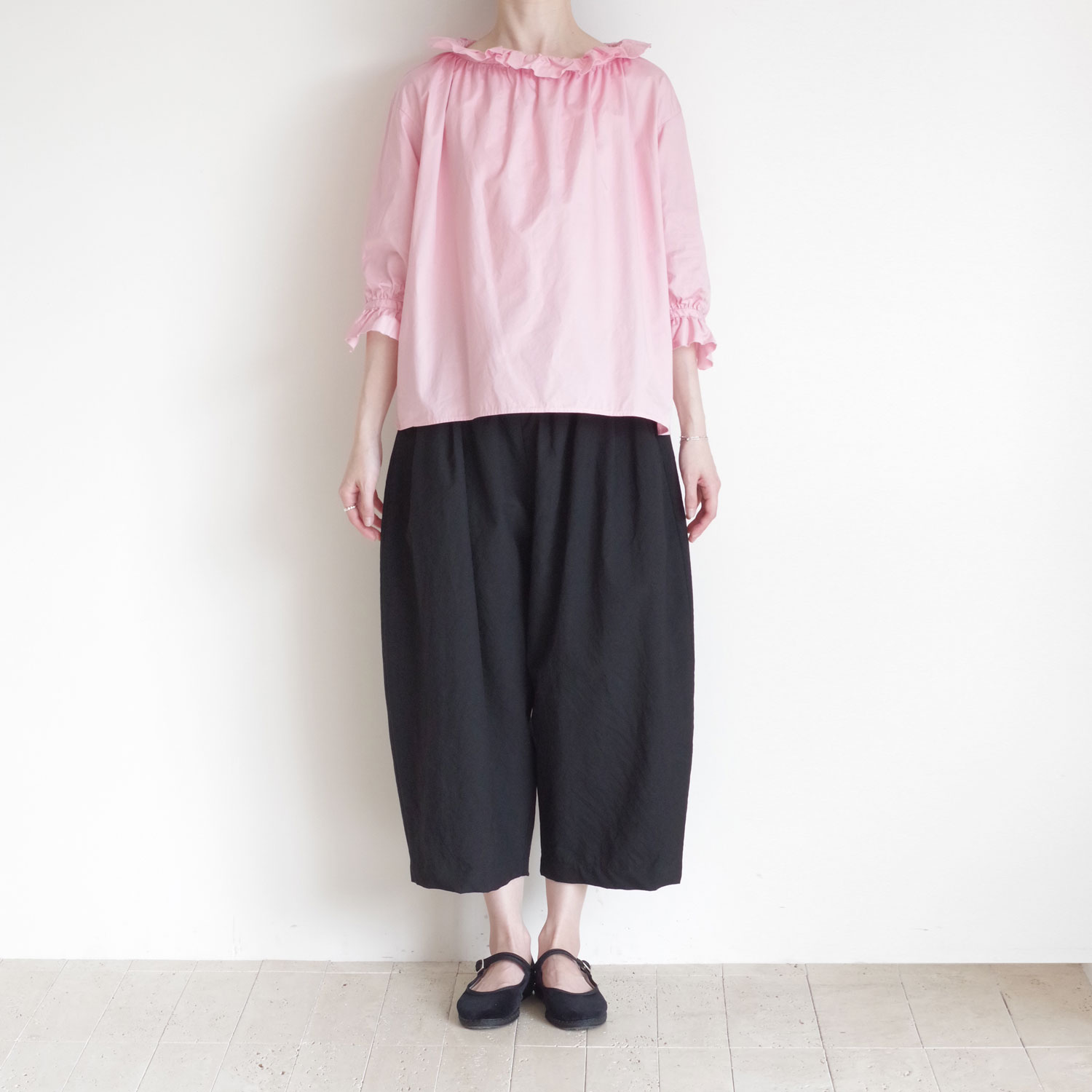 R&D.M.Co- ������ɥޥ󥺥ơ��顼 : G.D TWILL COTTON FRILL COLOR BLOUSE �ե�륫�顼�֥饦��