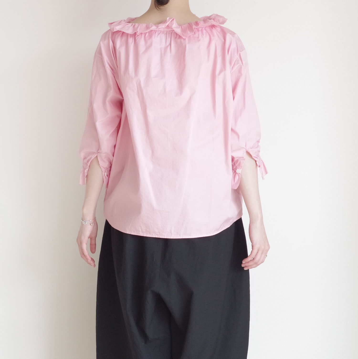 R&D.M.Co- ������ɥޥ󥺥ơ��顼 : G.D TWILL COTTON FRILL COLOR BLOUSE �ե�륫�顼�֥饦��