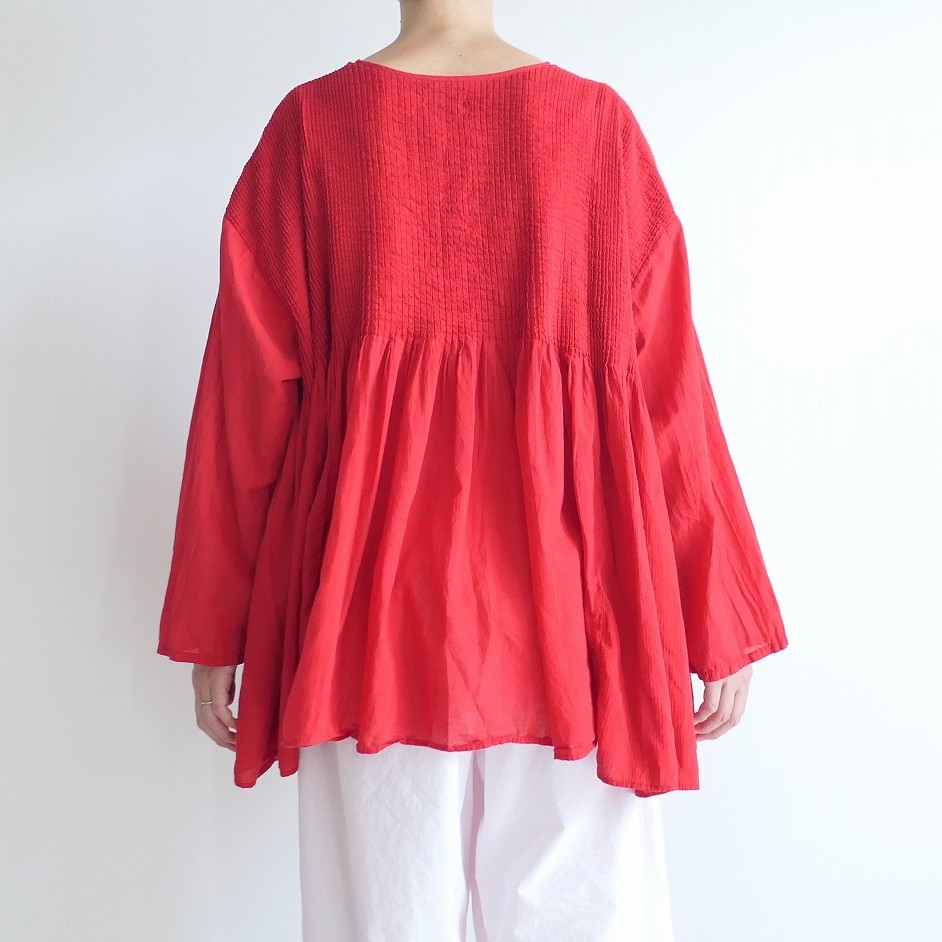 �᥾��ɥ����� maison de soil��CREW-NECK BUTTON SHIRT WITH PINTUCK���ԥ󥿥å����롼�ͥå������