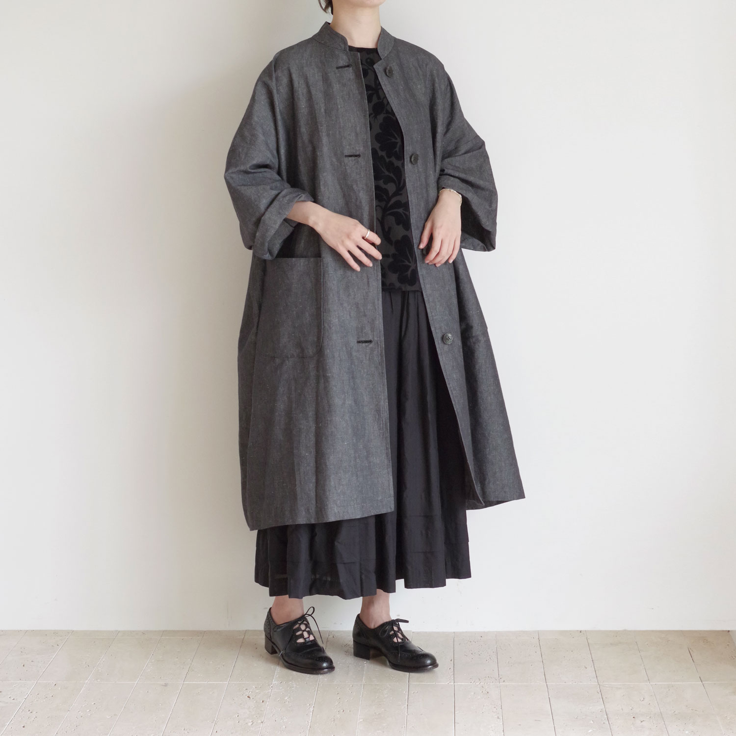 R&D.M.Co- ɥޥ󥺥ơ顼 : CHAMBRAY COTTON HEMP OVERSIZE COAT С