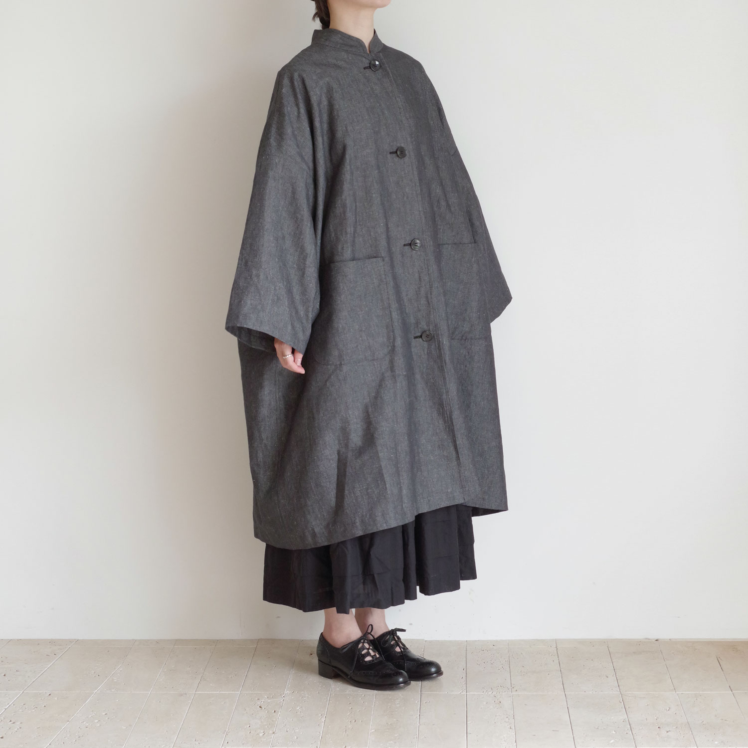 R&D.M.Co- ɥޥ󥺥ơ顼 : CHAMBRAY COTTON HEMP OVERSIZE COAT С