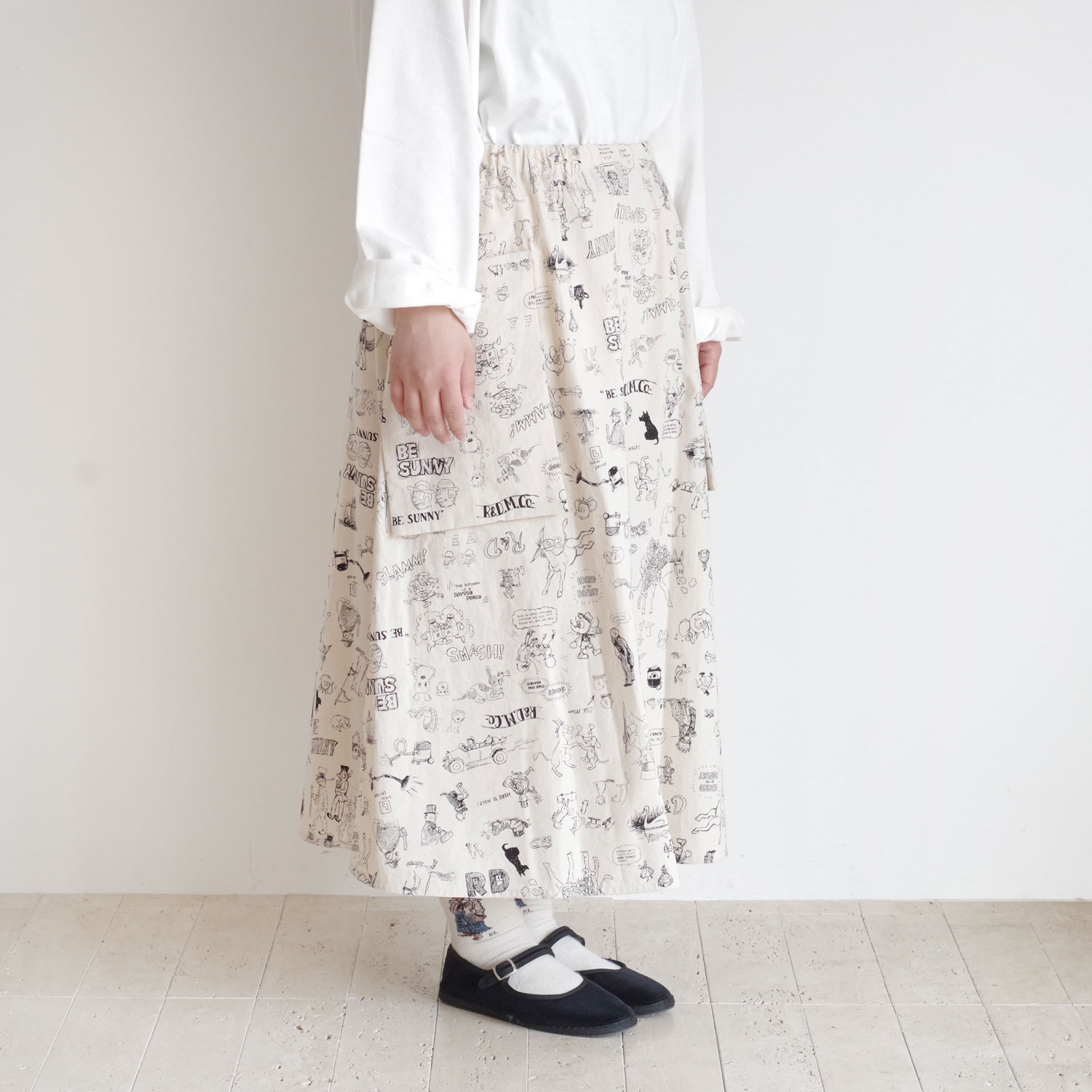 R&D.M.Co- ������ɥޥ󥺥ơ��顼 : GRAFFITI POCKET SKIRT �ݥ��åȥ�������